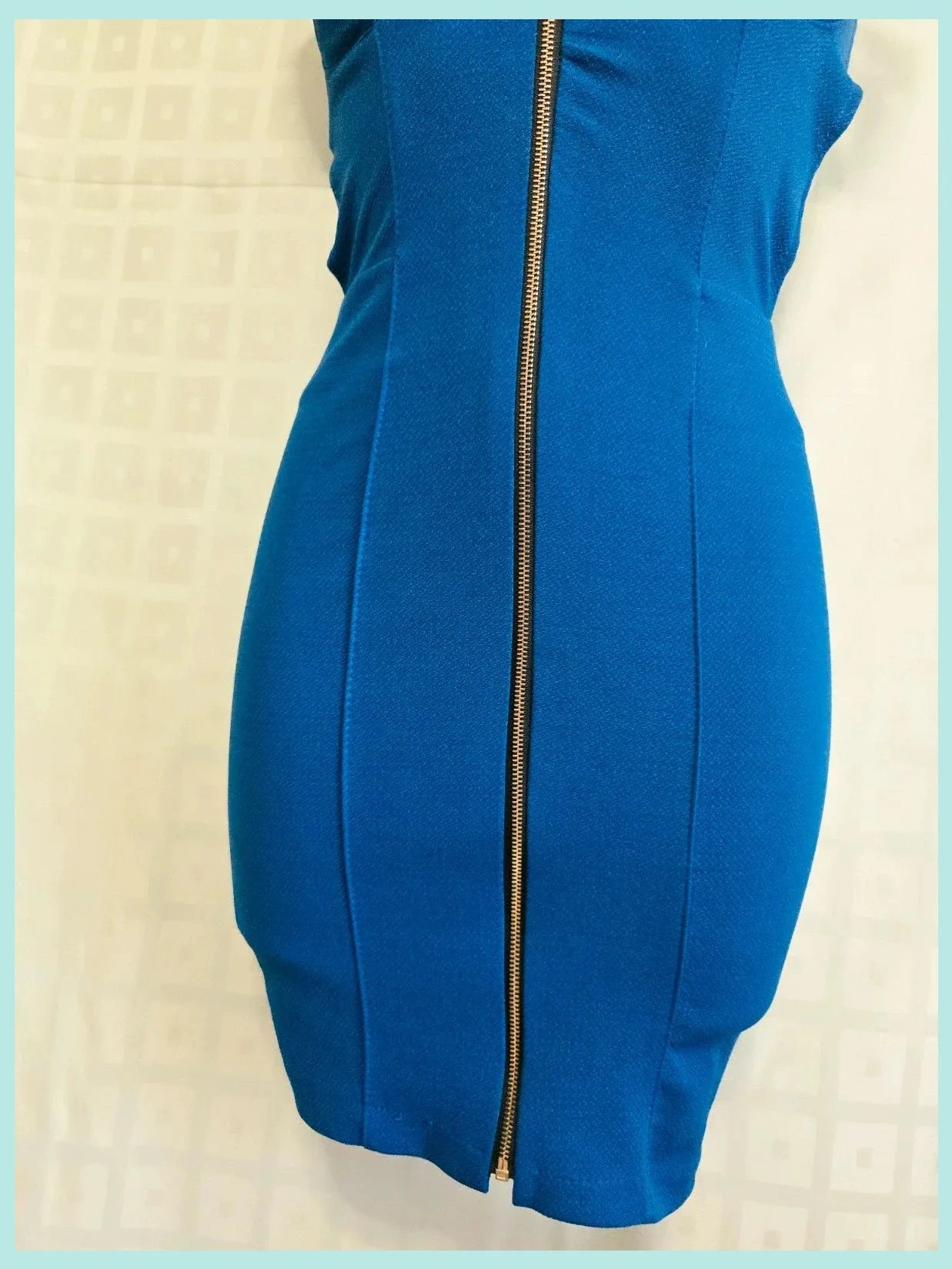 Royal Blue Zip Front Bandage Dress – Vestidor Vintage – taille S / 36 / 8 3
