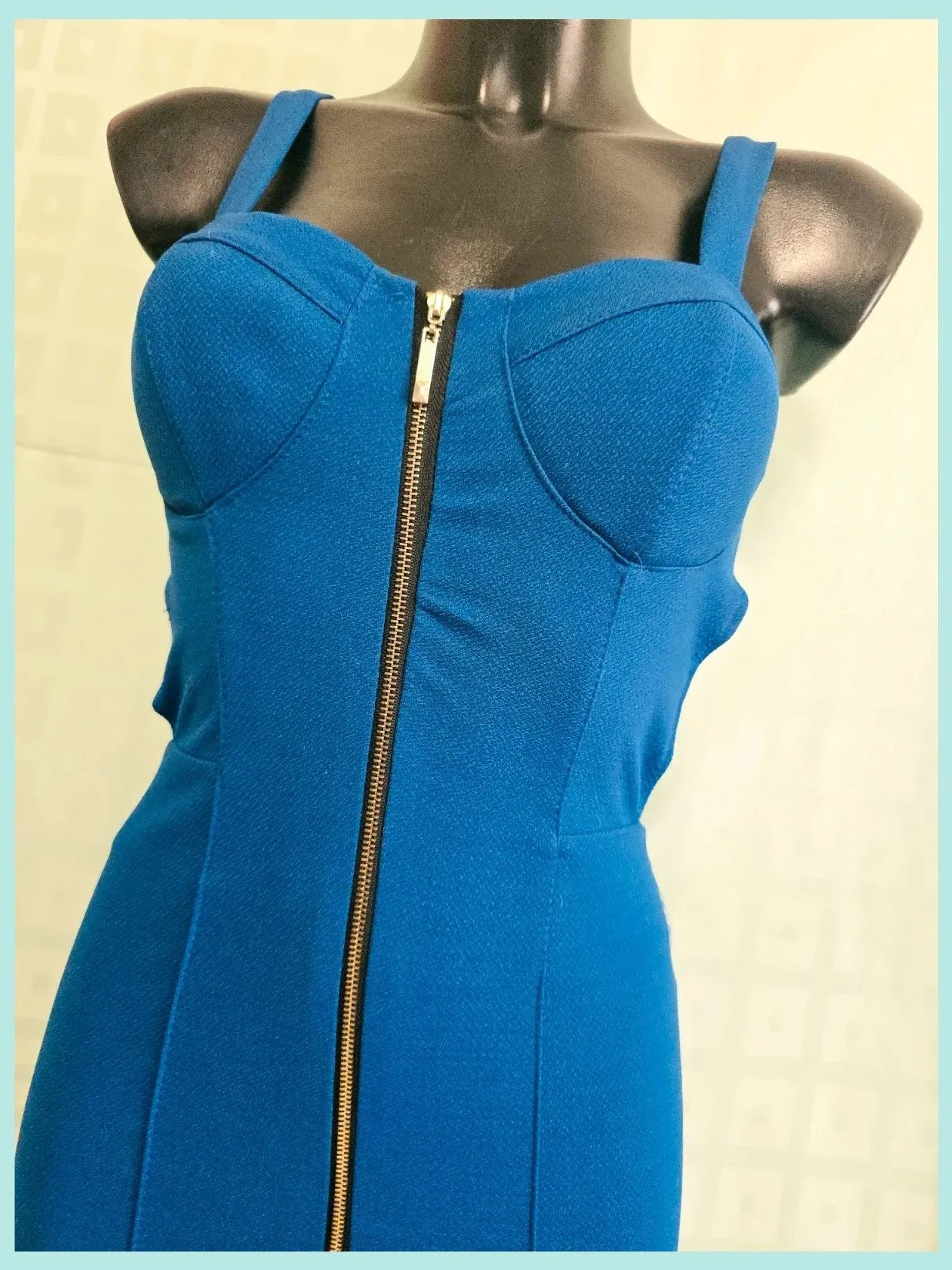 Royal Blue Zip Front Bandage Dress – Vestidor Vintage – taille S / 36 / 8 2