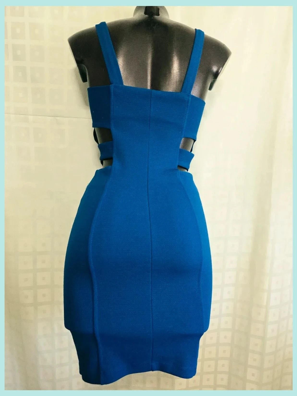 Royal Blue Zip Front Bandage Dress – Vestidor Vintage – taille S / 36 / 8 4