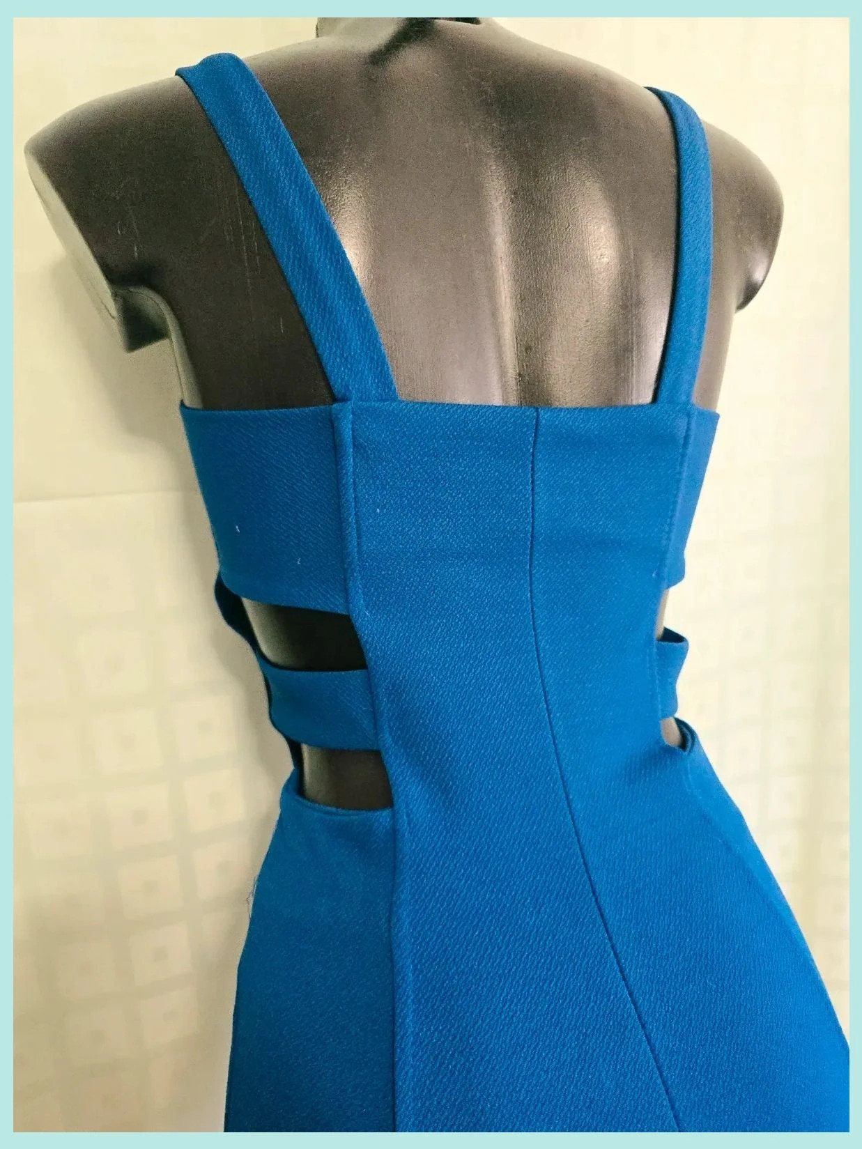 Royal Blue Zip Front Bandage Dress – Vestidor Vintage – taille S / 36 / 8 5