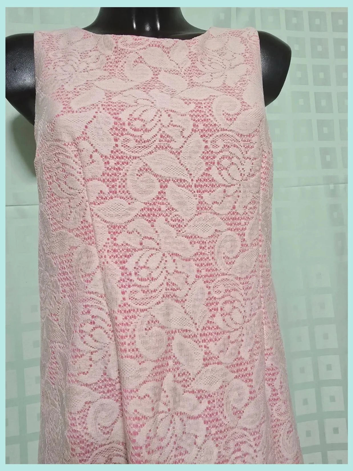 Pink Lace Sleeveless Shift Dress – H&M – taille M / 38 / 10 2
