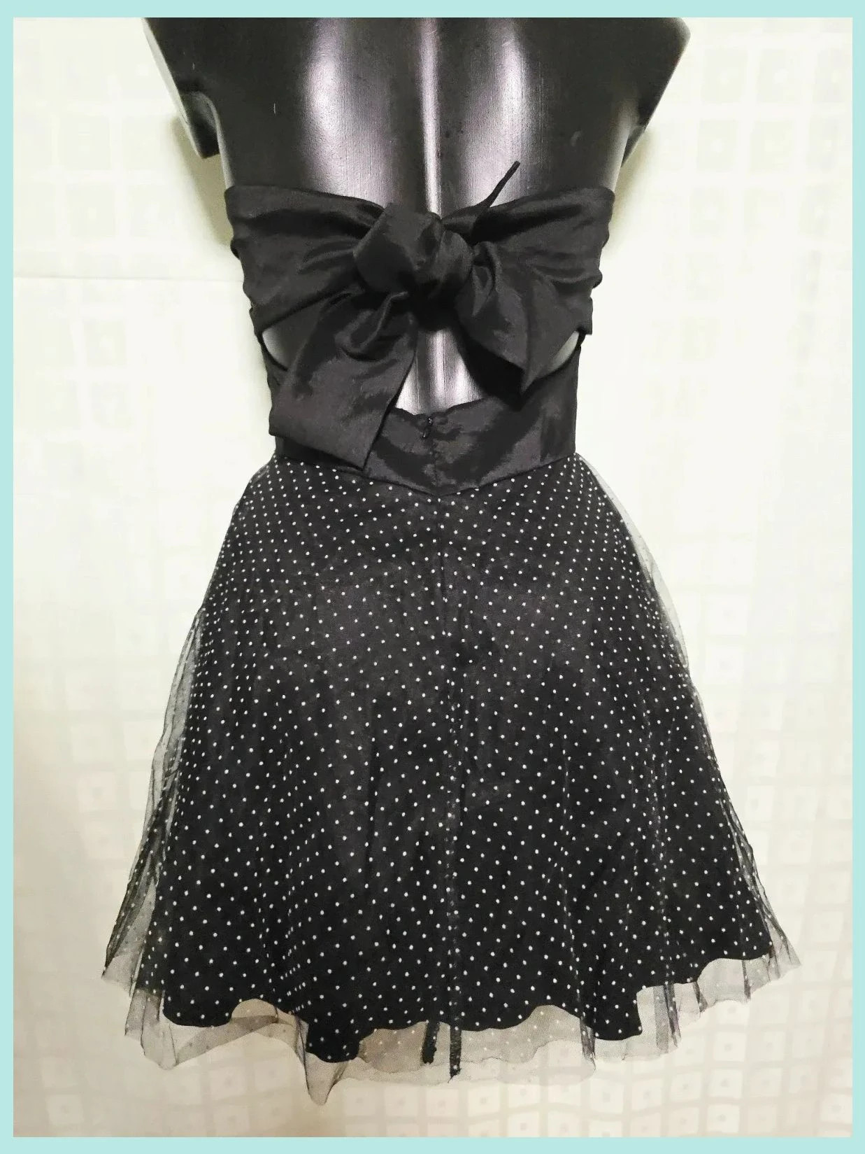 Strapless Black Polka Dot Mini Dress – Bershka – taille M / 38 / 10 5