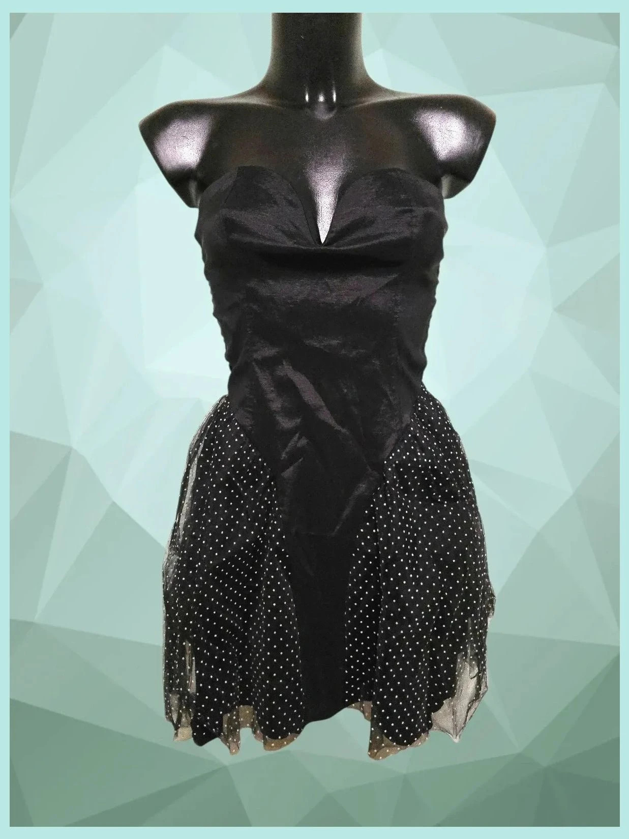 Strapless Black Polka Dot Mini Dress – Bershka – taille M / 38 / 10