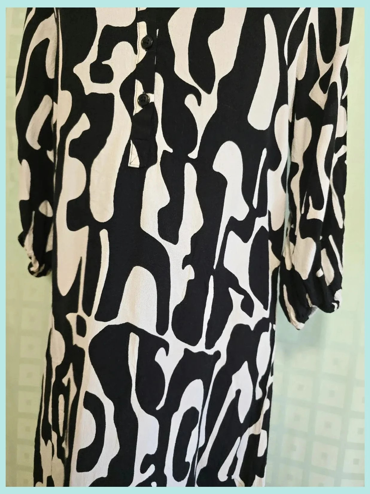 Black White Abstract Pattern Dress – Zara – taille S / 36 / 8 4
