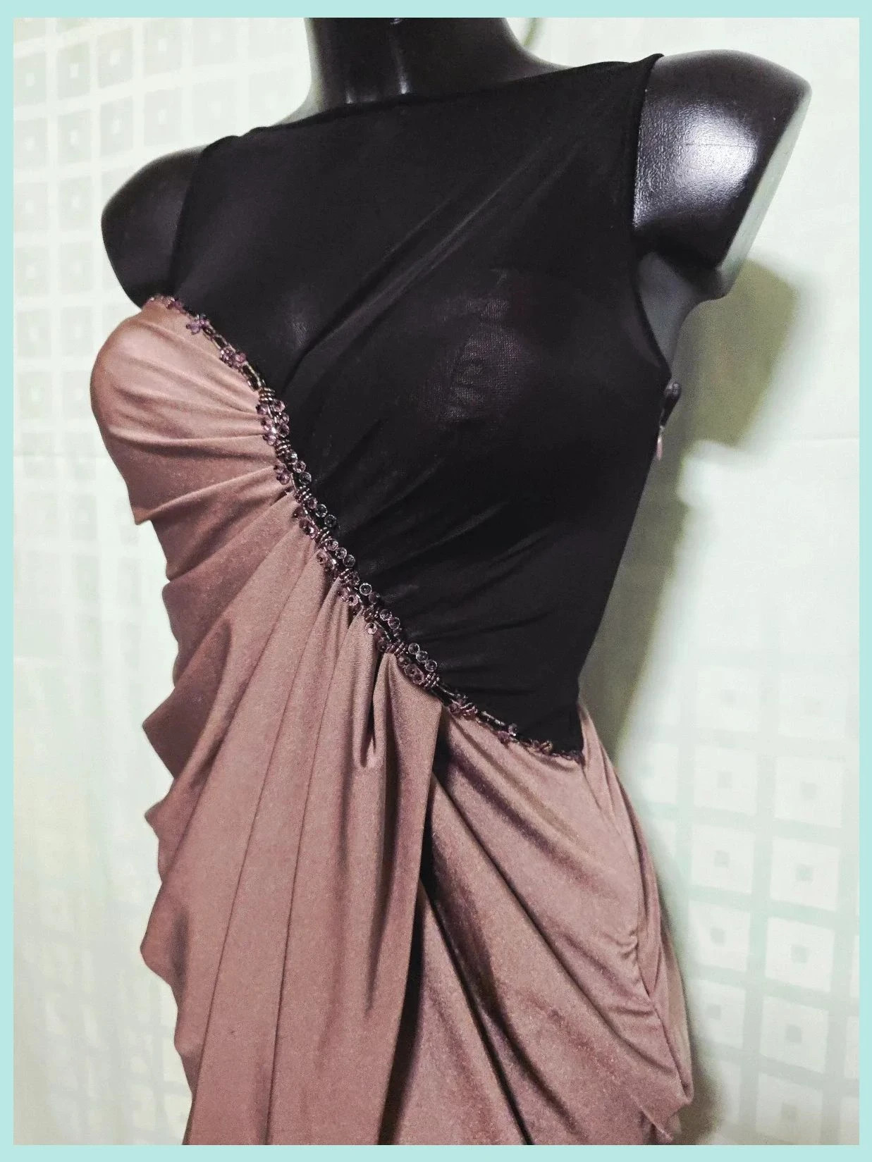 Black And Brown Satin Dress S36 – Forever Unique – taille S / 36 / 8 3