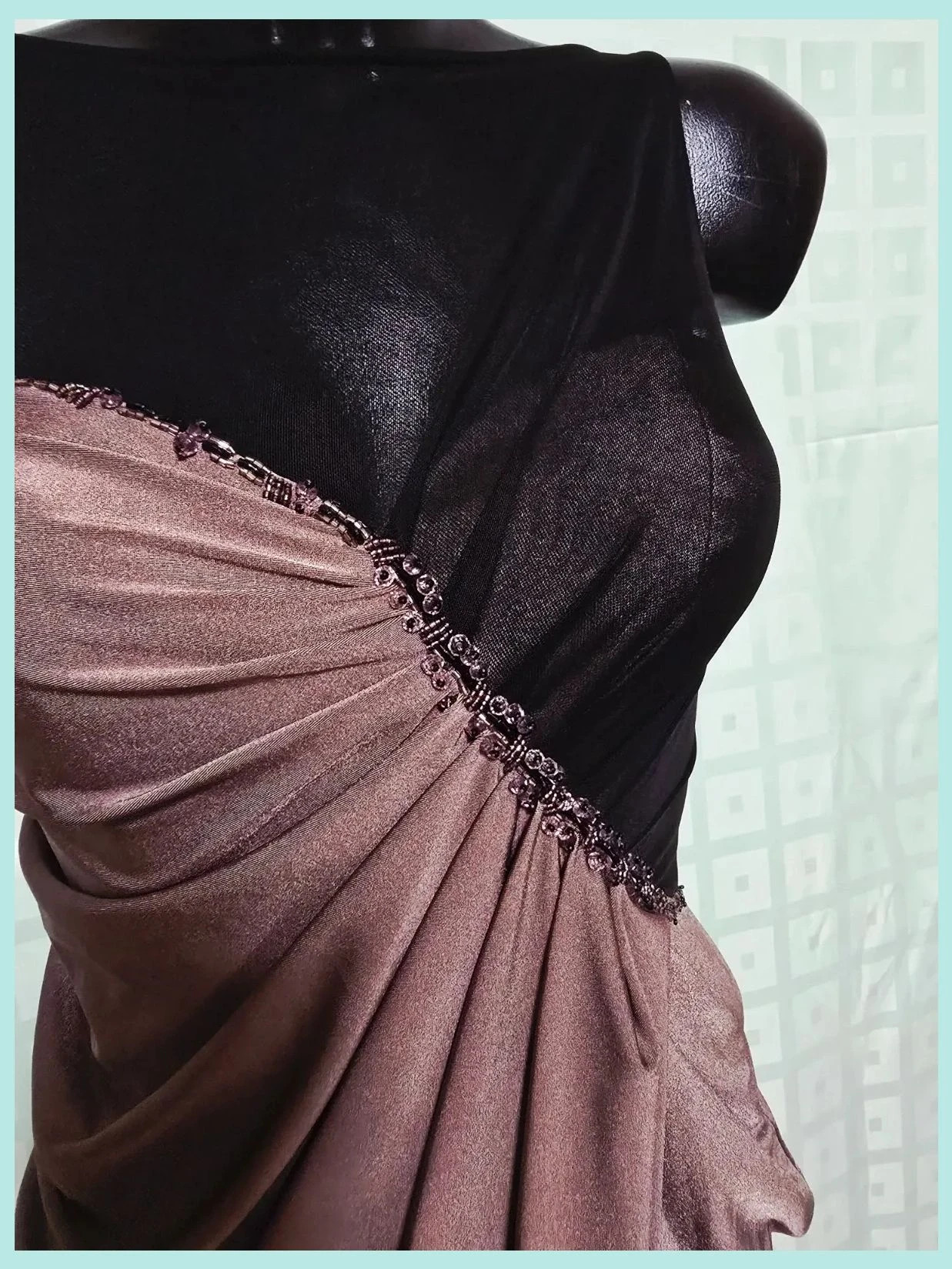 Black And Brown Satin Dress S36 – Forever Unique – taille S / 36 / 8 5
