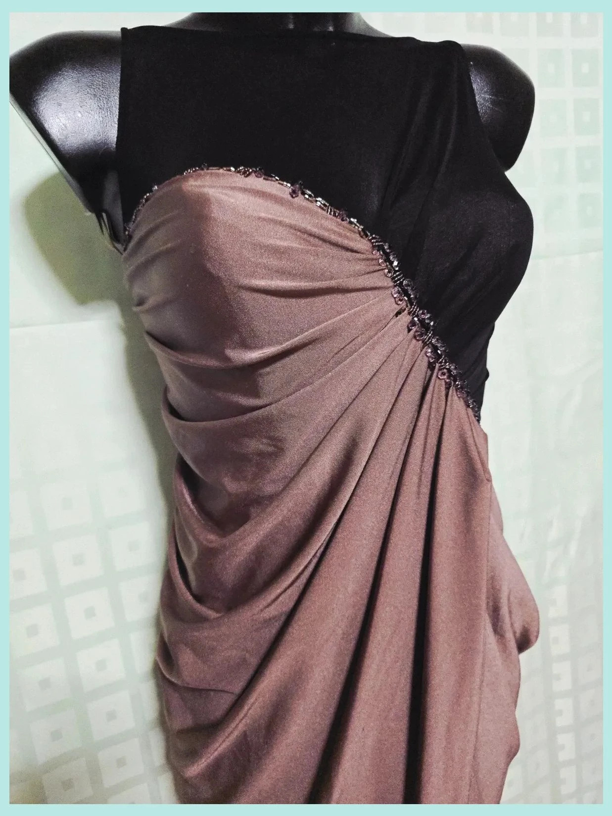 Black And Brown Satin Dress S36 – Forever Unique – taille S / 36 / 8 2