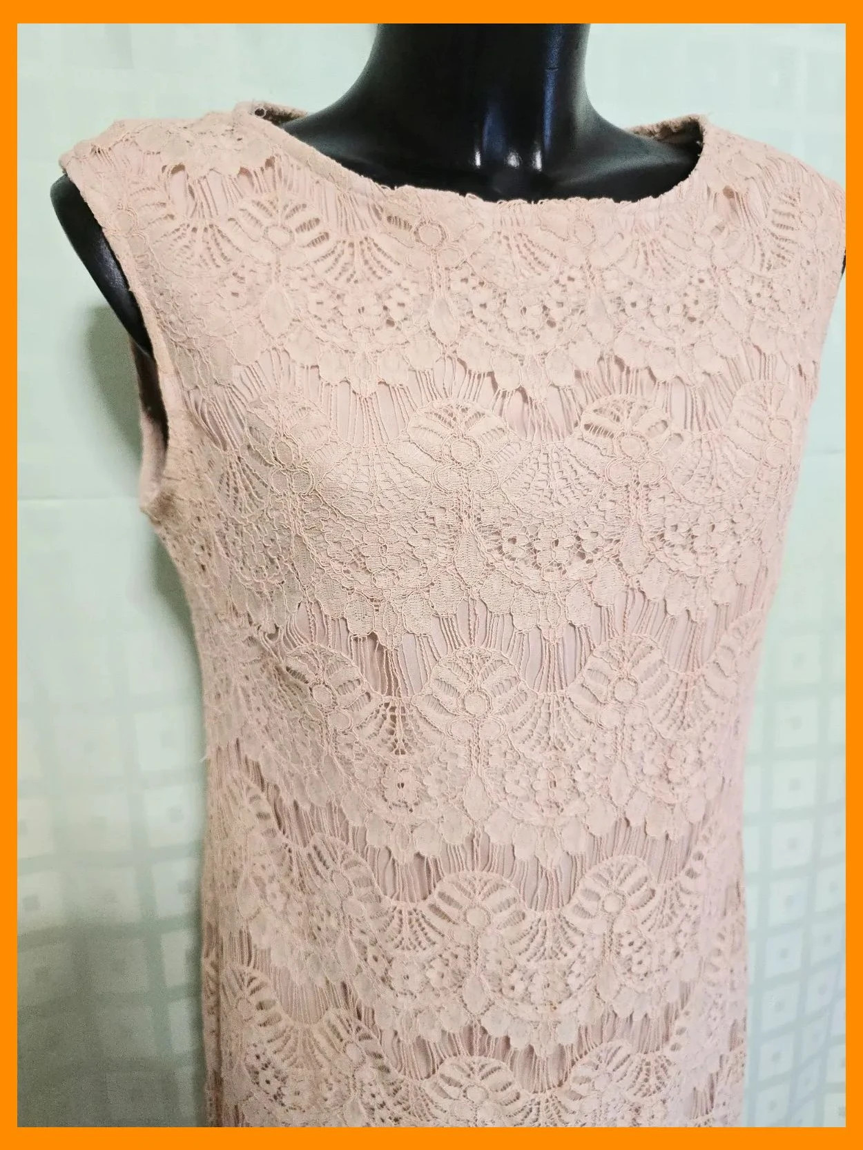 Blush Lace Sheath Midi Dress – D'Cero – taille XL / 42 / 14 3