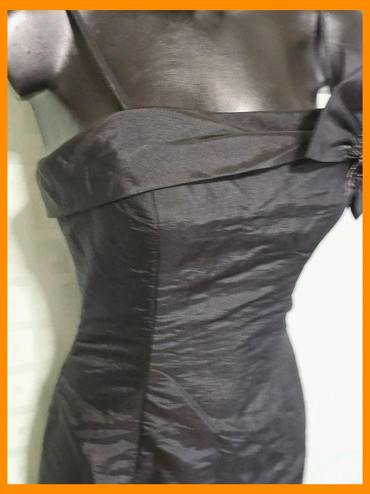 Black Taffeta Bow Beaded Mermaid Gown – Vintage Dressing – taille M / 38 / 10 5