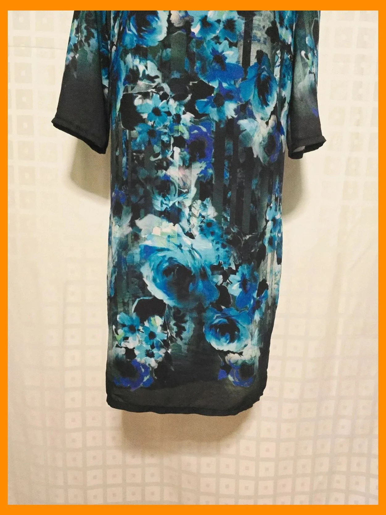Blue Watercolor Rose Print Shift Dress – Pomodoro – taille XL / 42 / 14 4