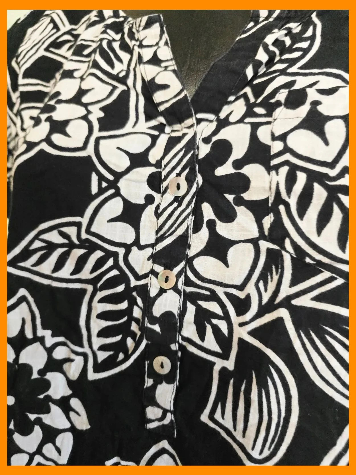 Black White Floral 100% Cotton Blouse – M&Co – taille L / 40 / 12 4