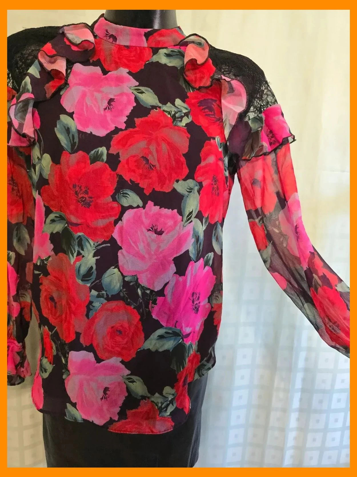 Floral Ruffle & Lace Blouse – River Island – taille M / 38 / 10 4