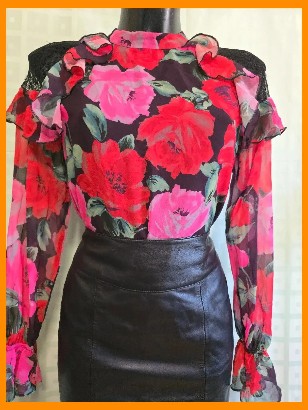 Floral Ruffle & Lace Blouse – River Island – taille M / 38 / 10 5