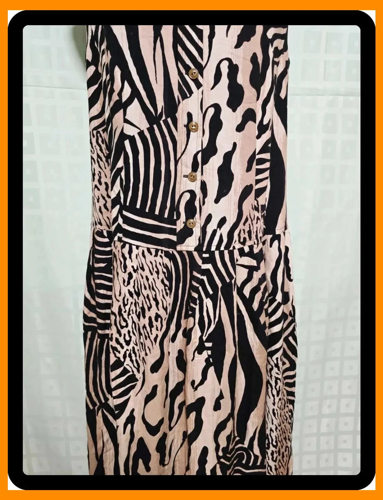Mixed Animal Print Sleeveless Button-Down Midi Dress – Vintage Dressing – taille XL / 42 / 14 3