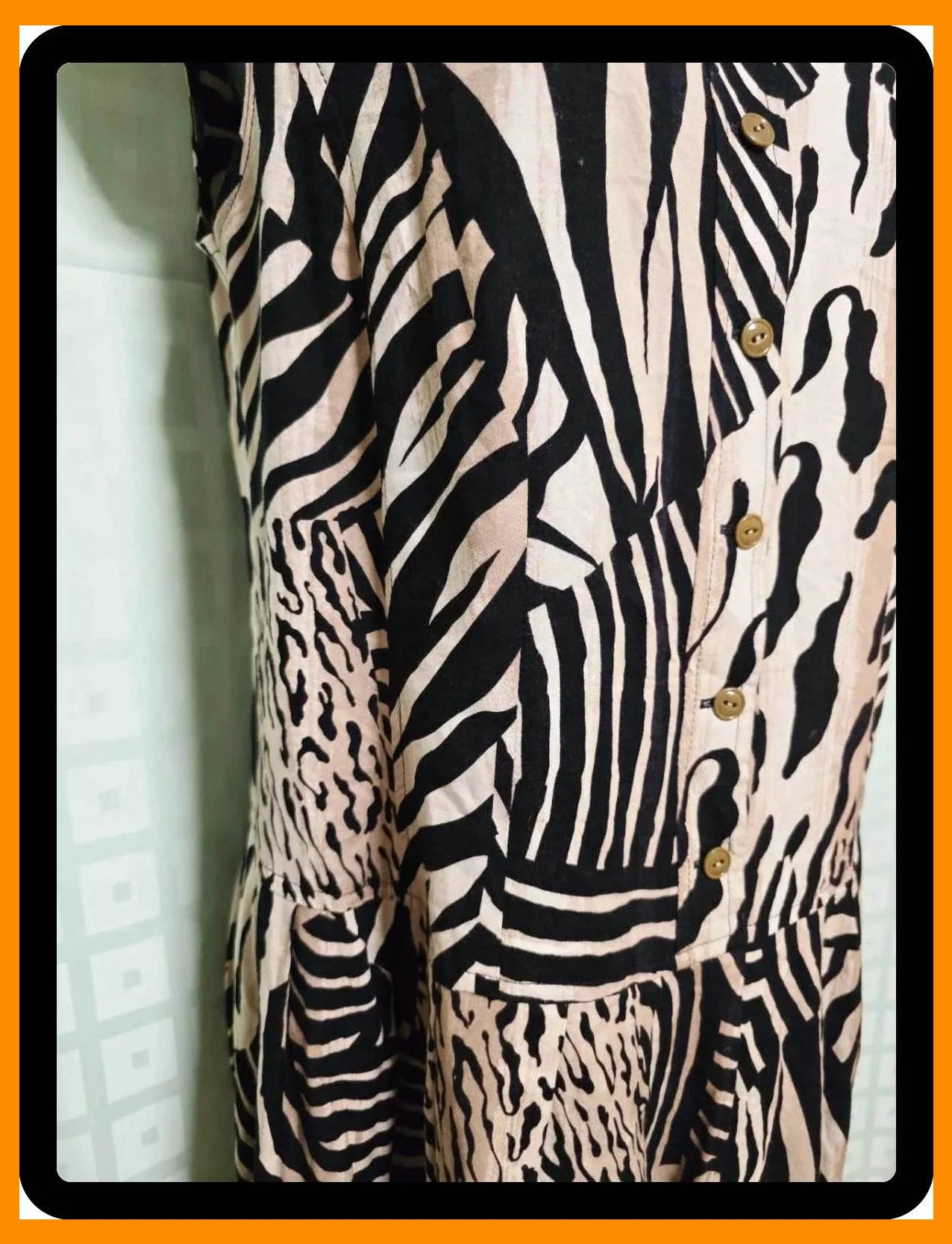 Mixed Animal Print Sleeveless Button-Down Midi Dress – Vintage Dressing – taille XL / 42 / 14 5