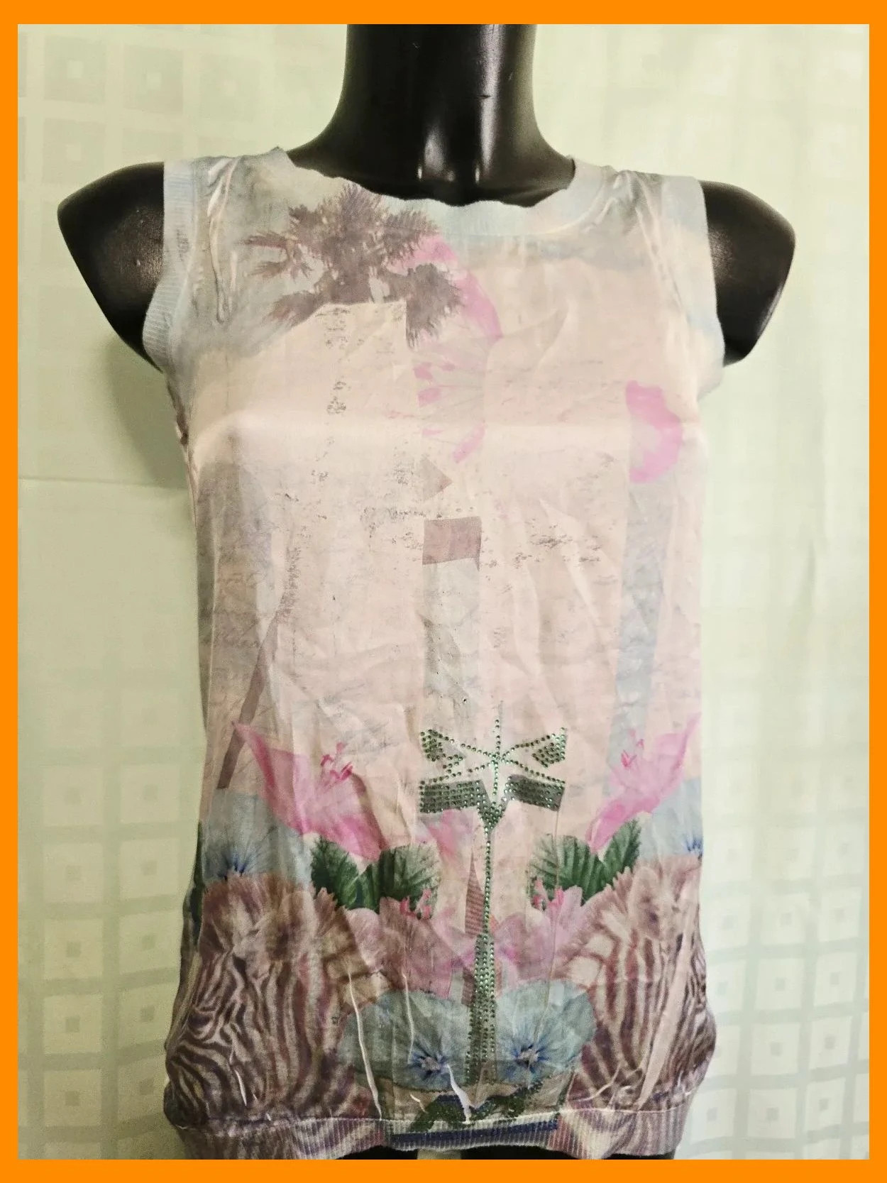 Floral Dragonfly Embellished Sleeveless Tank – To be too – taille S / 36 / 8 2