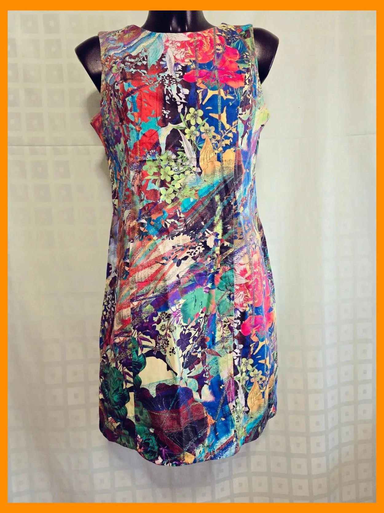 Multicolor Tropical Print Sleeveless Dress