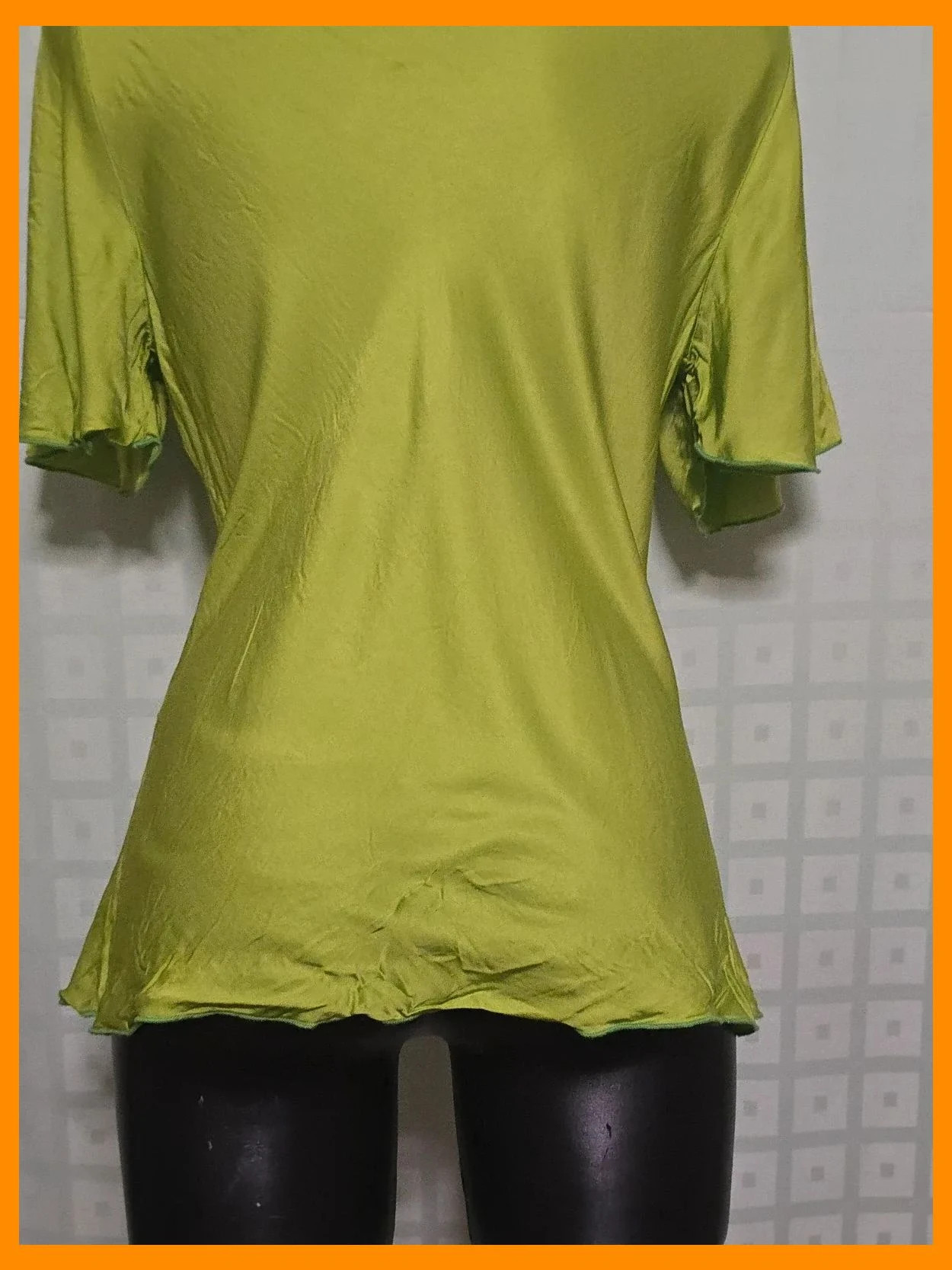 Lime green short sleeve blouse – Mondieux Madame – taille L / 40 / 12 5