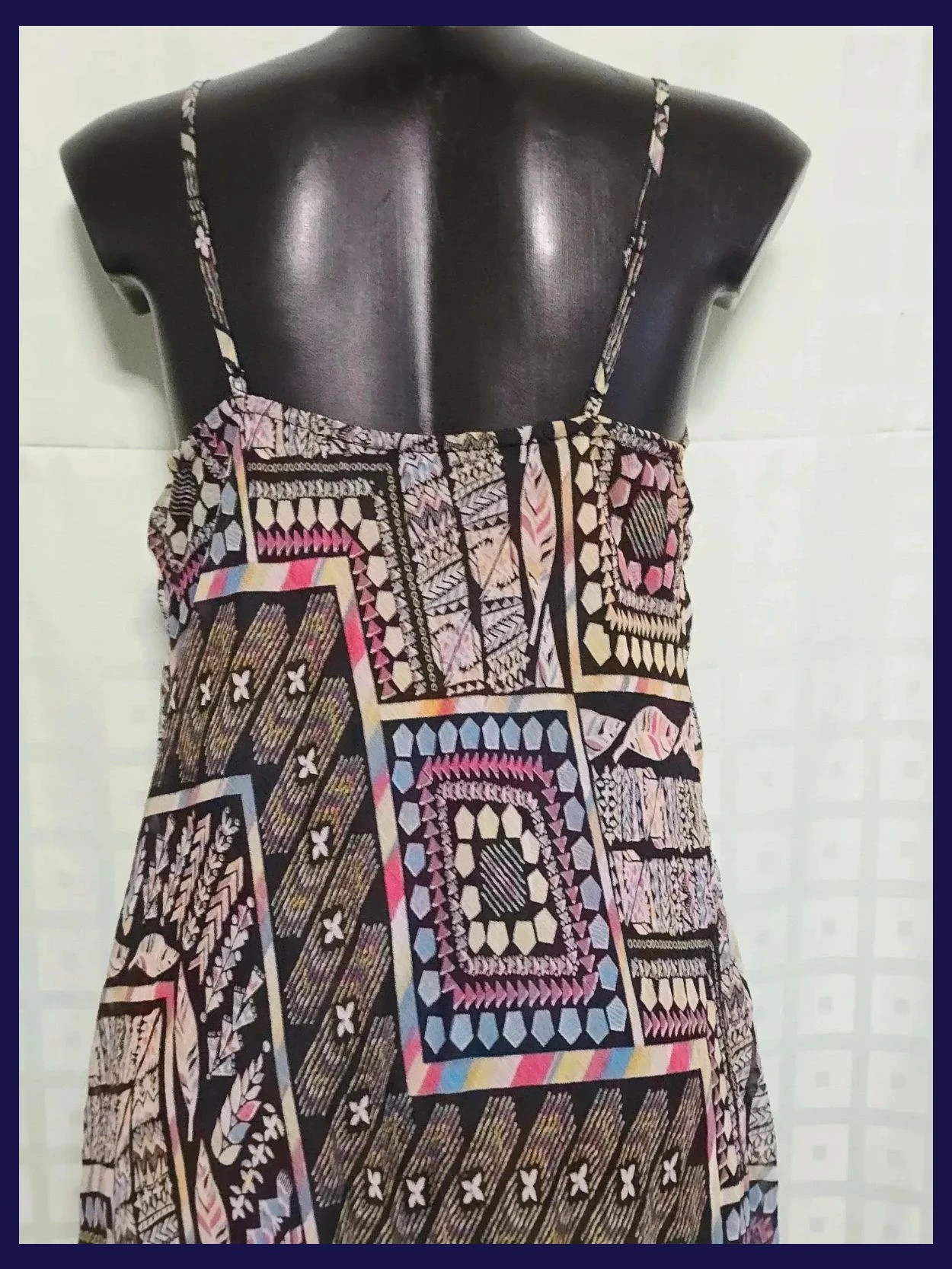 Boho Tribal Print Handkerchief Hem Dress – Gorgeous – taille L / 40 / 12 5