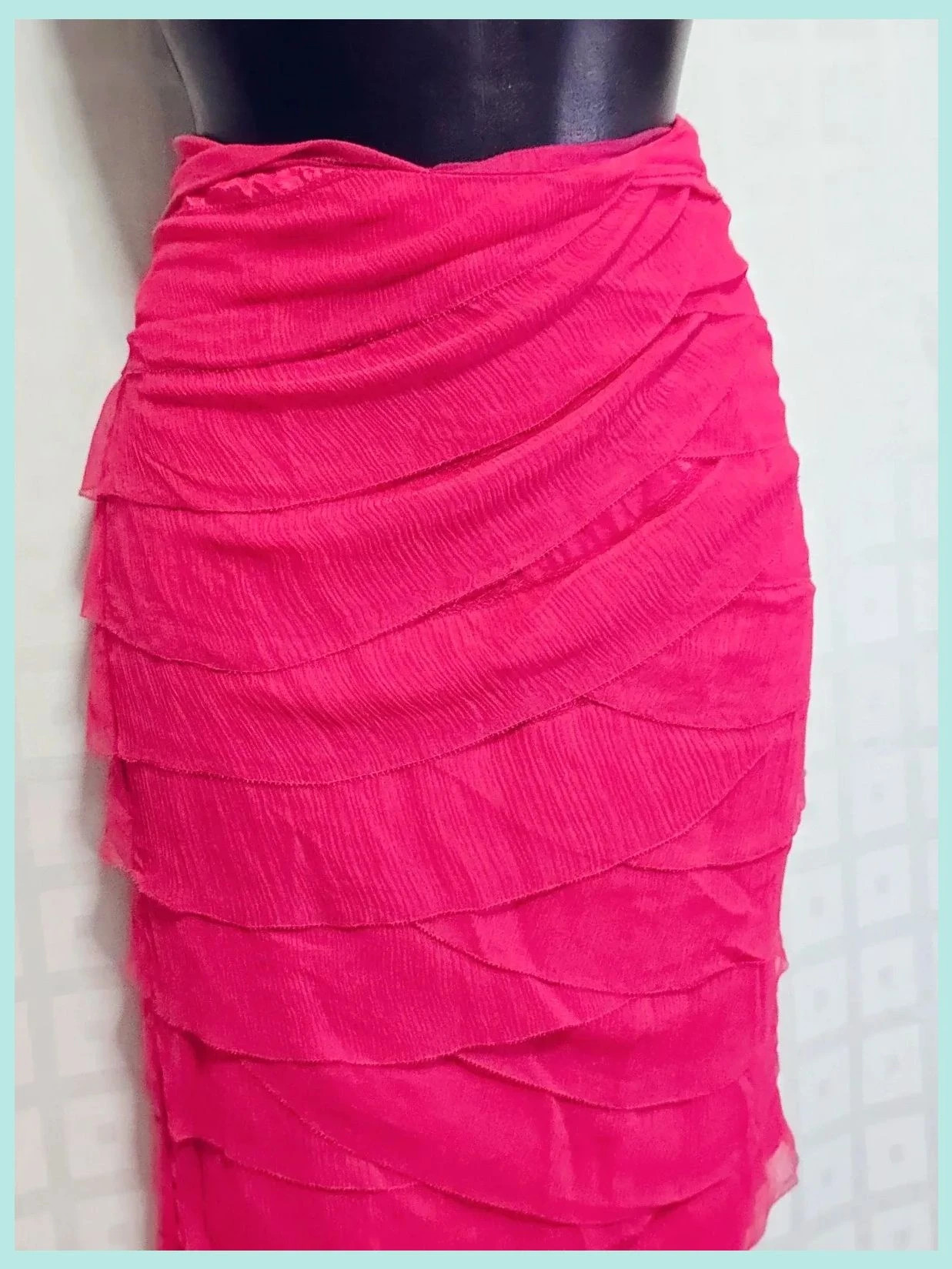 Pink tiered ruffle mini skirt – Tintoretto – taille M / 38 / 10 2