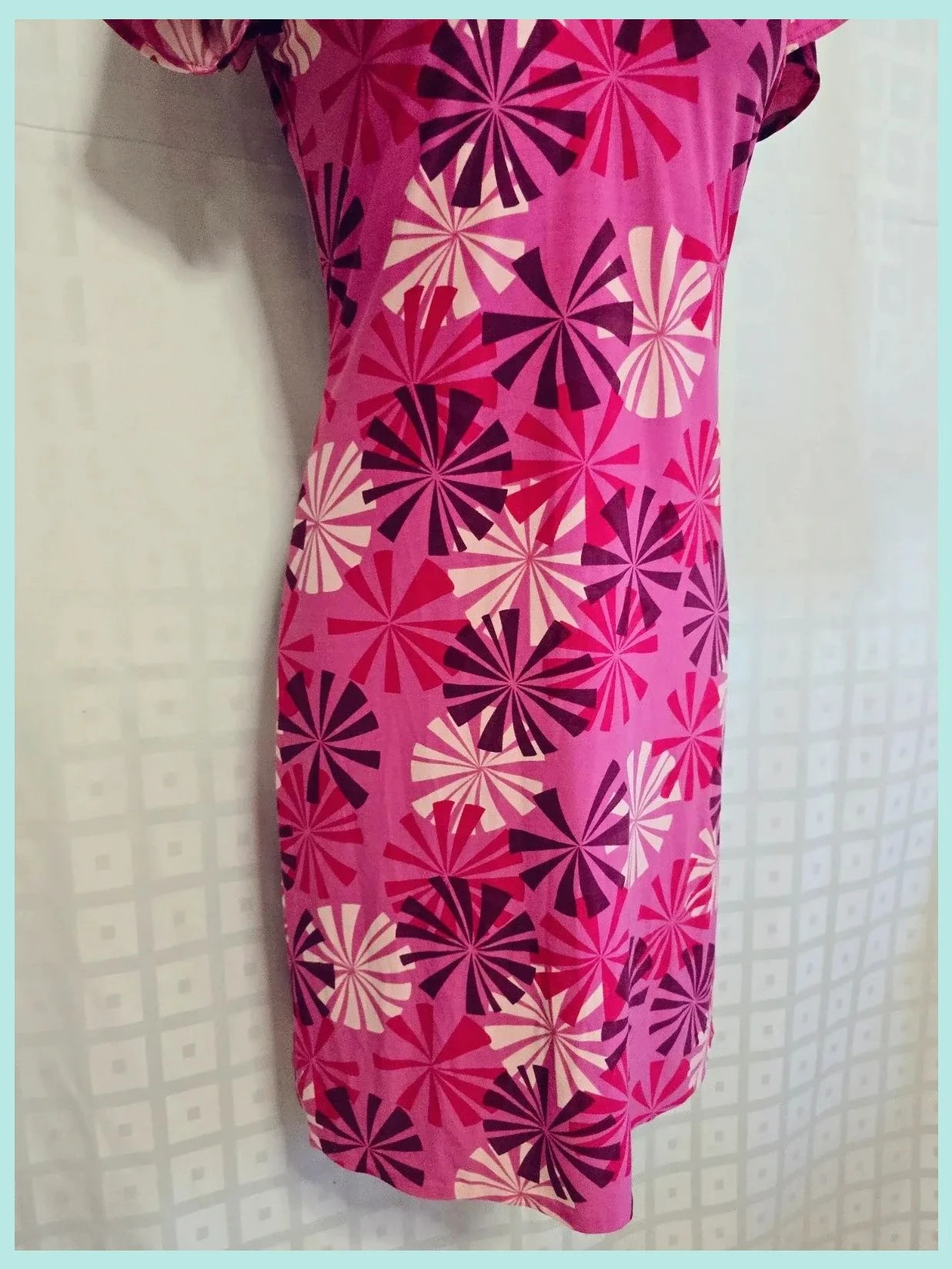 Geometric Fan Print Dress – BCBGMAXAZRIA – taille S / 36 / 8 5
