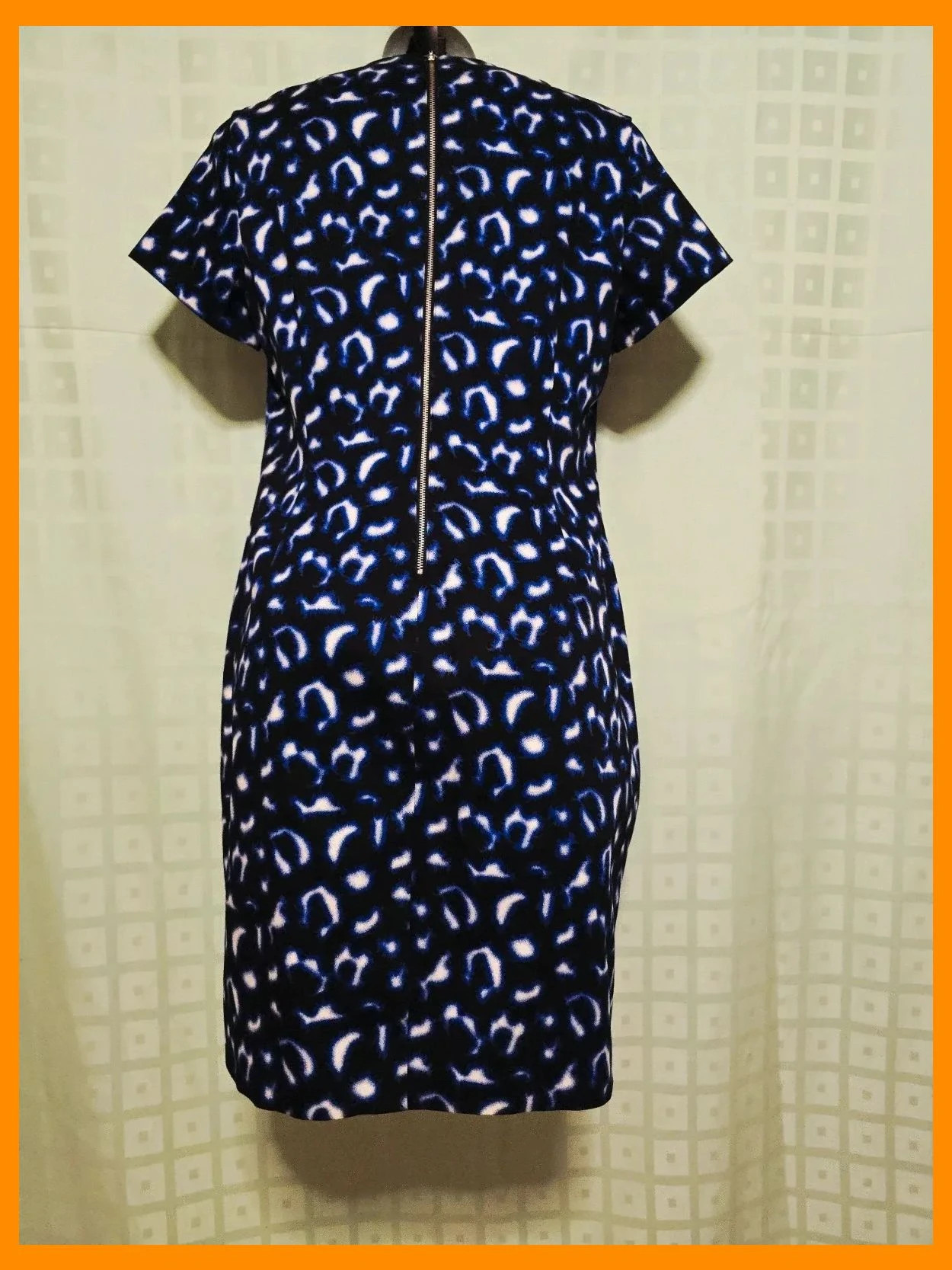 Blue Abstract Print Sheath Dress – Ashley Brooke – taille XL / 42 / 14 4