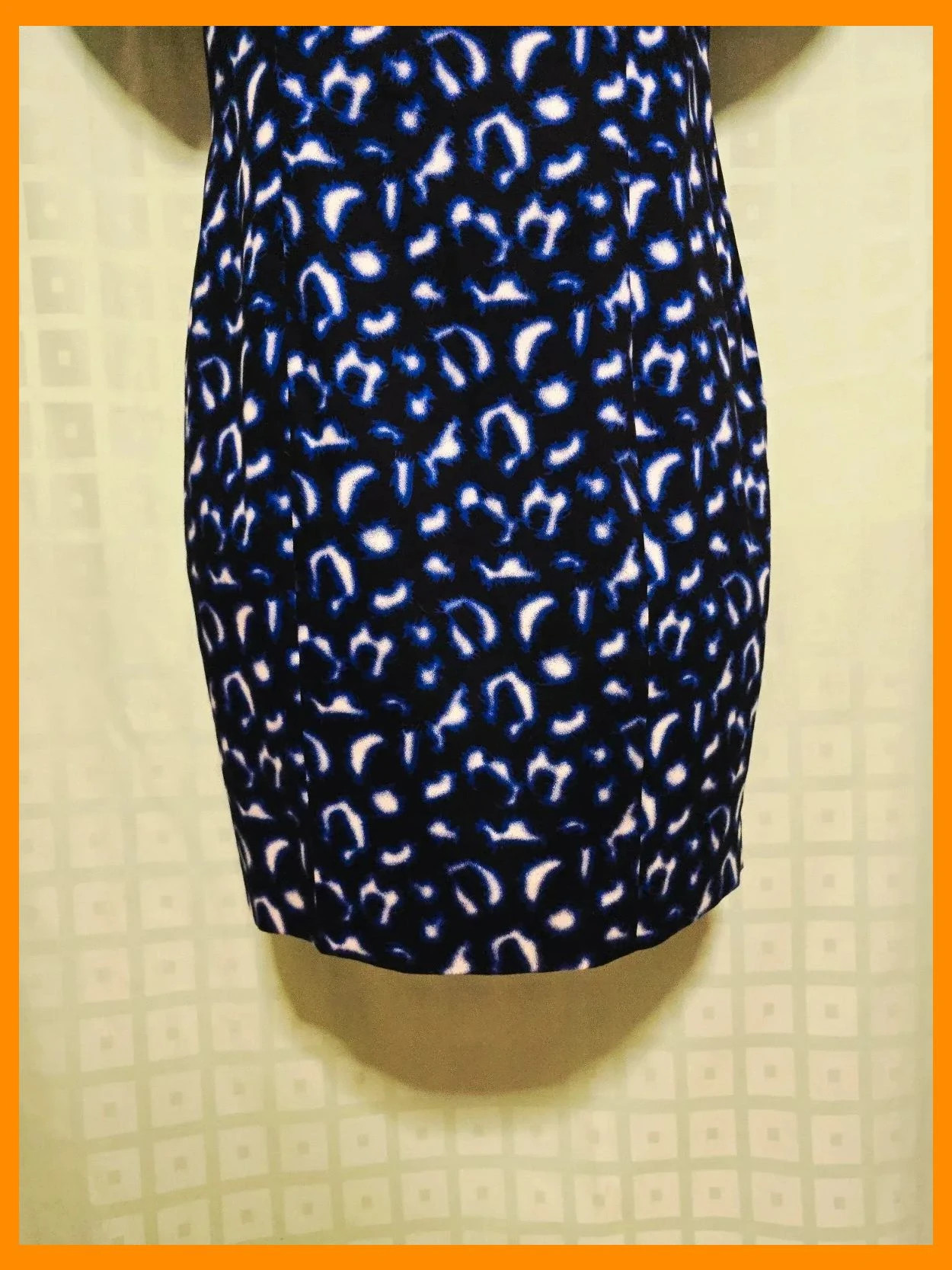 Blue Abstract Print Sheath Dress – Ashley Brooke – taille XL / 42 / 14 3
