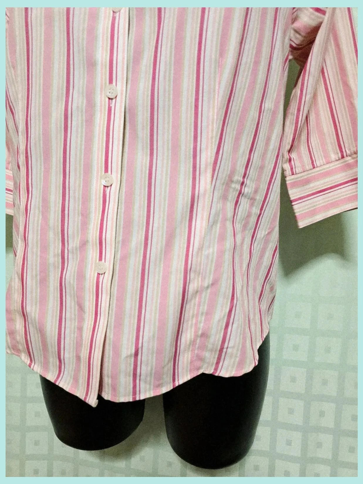 Pink Striped Button-Up Shirt – Liz Claiborne – taille M / 38 / 10 3