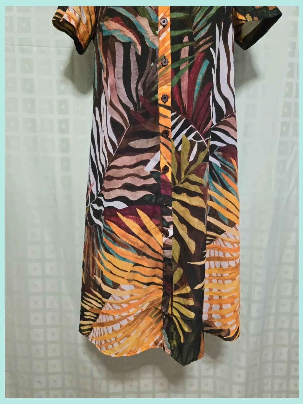 Tropical Leaf Button Shirt Dress – Antea – taille S / 36 / 8 3