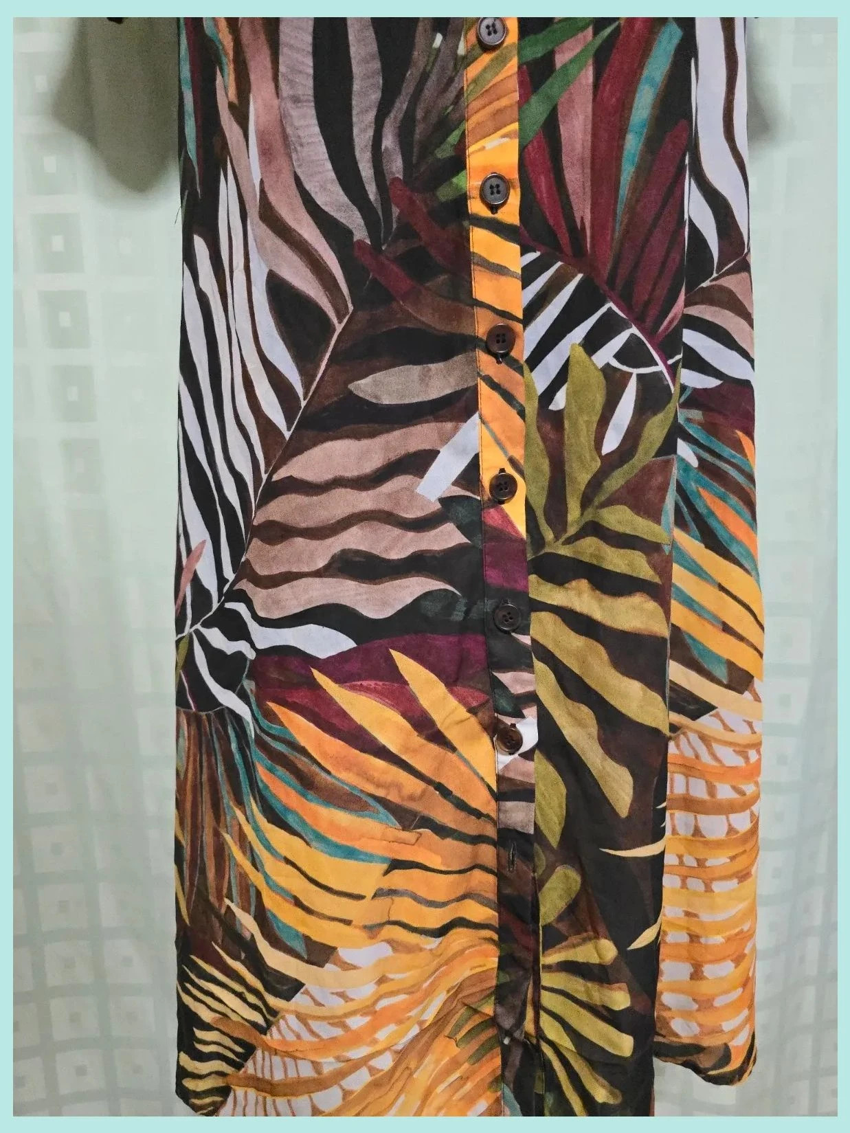 Tropical Leaf Button Shirt Dress – Antea – taille S / 36 / 8 5