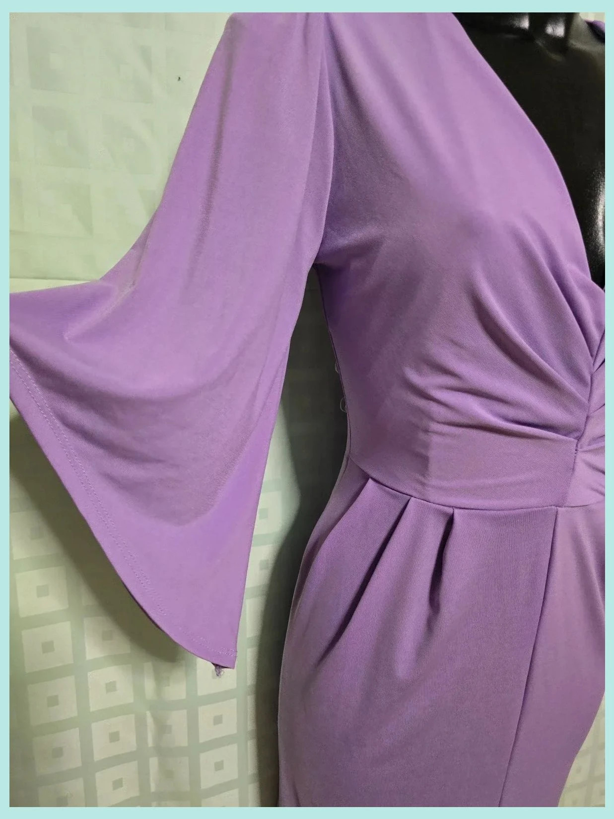 Mauve Ruched Midi Dress with Slit – Boutique Italiana – taille Taille unique 4