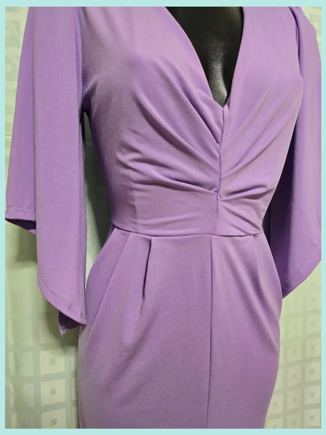 Mauve Ruched Midi Dress with Slit – Boutique Italiana – taille Taille unique 5