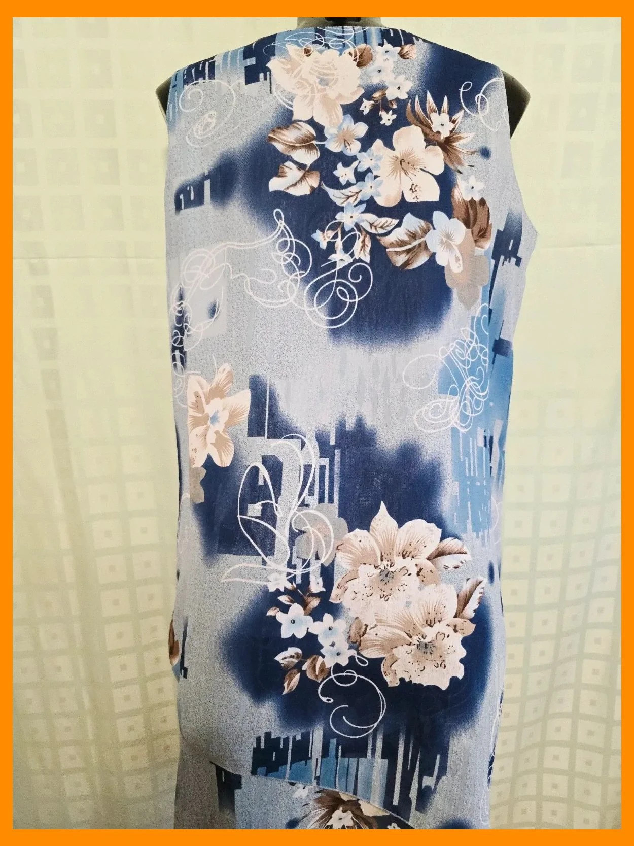 Blue Abstract Floral Sleeveless Shift Dress – Vintage Dressing – taille XXL / 44 / 16 4