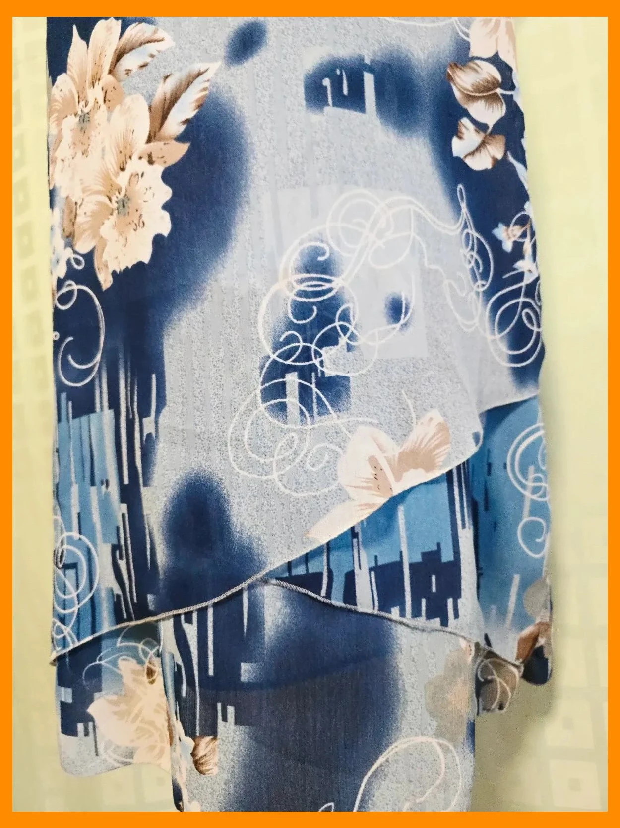 Blue Abstract Floral Sleeveless Shift Dress – Vintage Dressing – taille XXL / 44 / 16 3