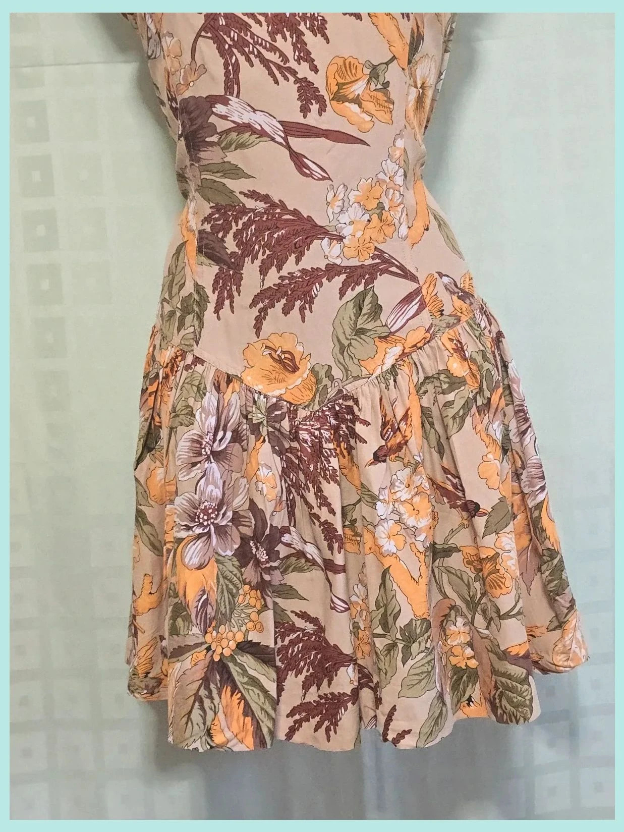 Vintage Floral Sleeveless Summer Dress – Cortefiel – taille L / 40 / 12 3