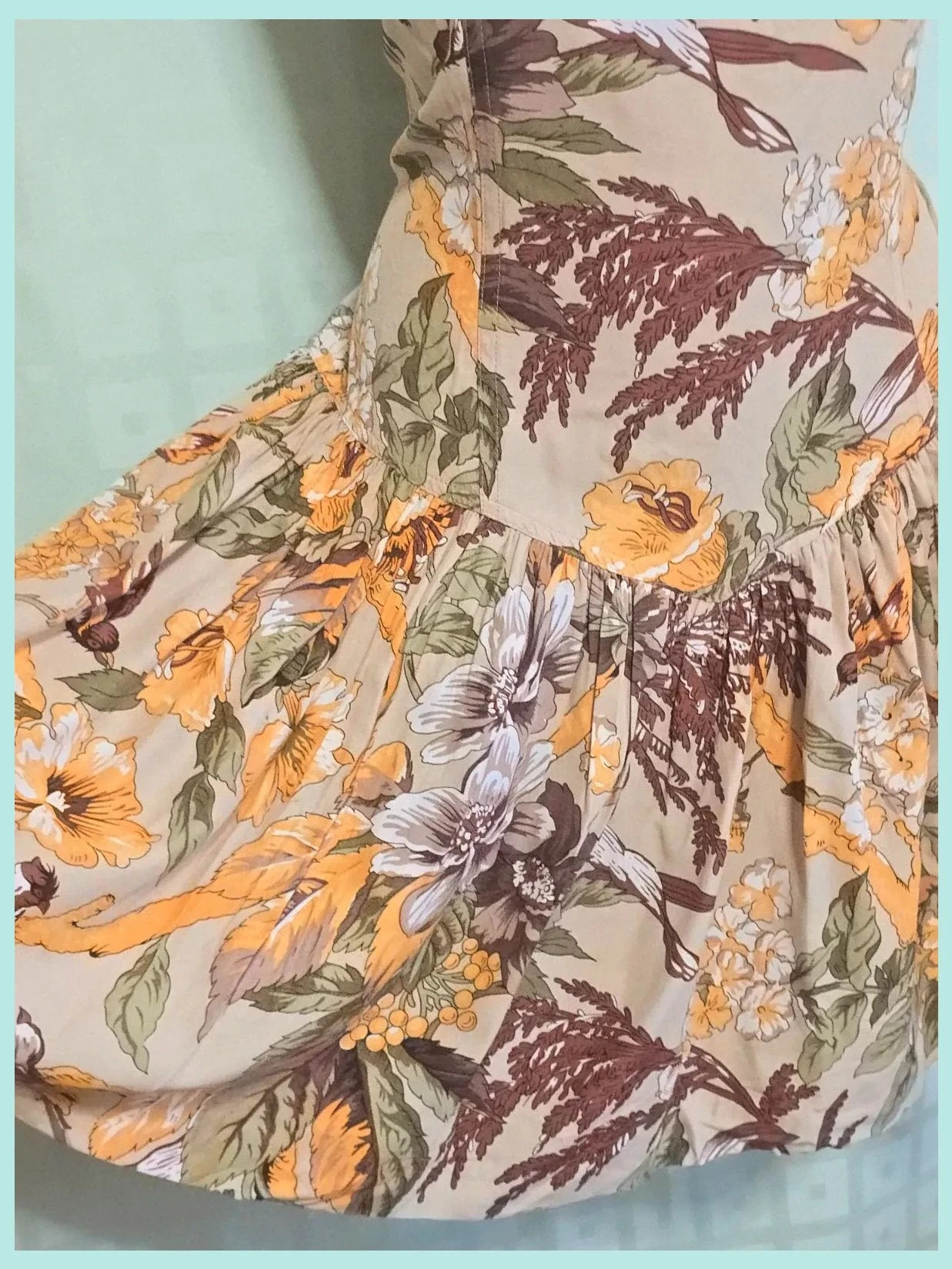 Vintage Floral Sleeveless Summer Dress – Cortefiel – taille L / 40 / 12 4