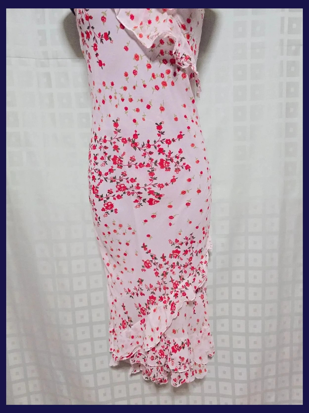 White Red Floral Ruffle Dress – raf raf – taille M / 38 / 10 4