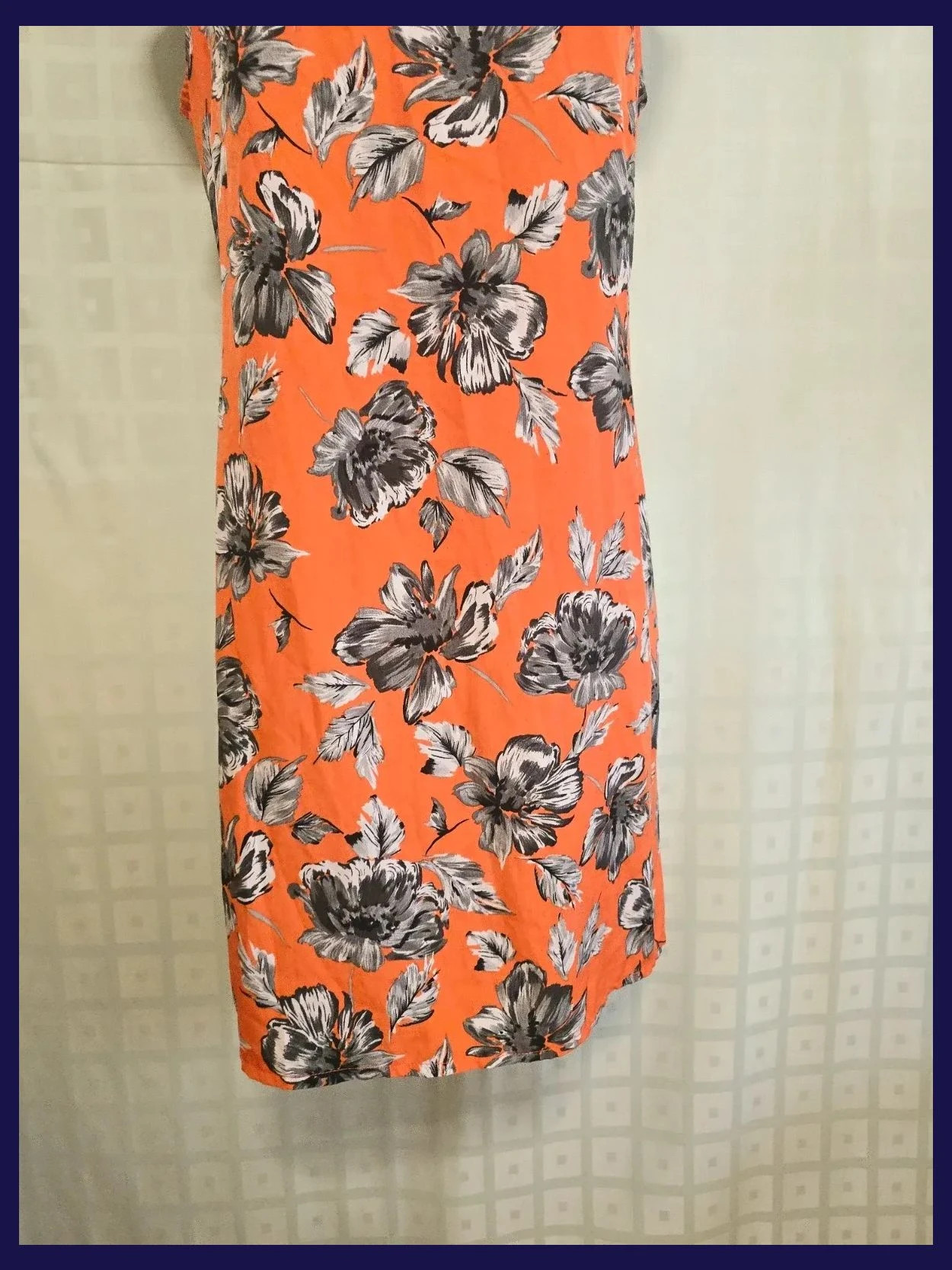 Orange Grey Floral Keyhole Shift Dress – Papaya – taille M / 38 / 10 3