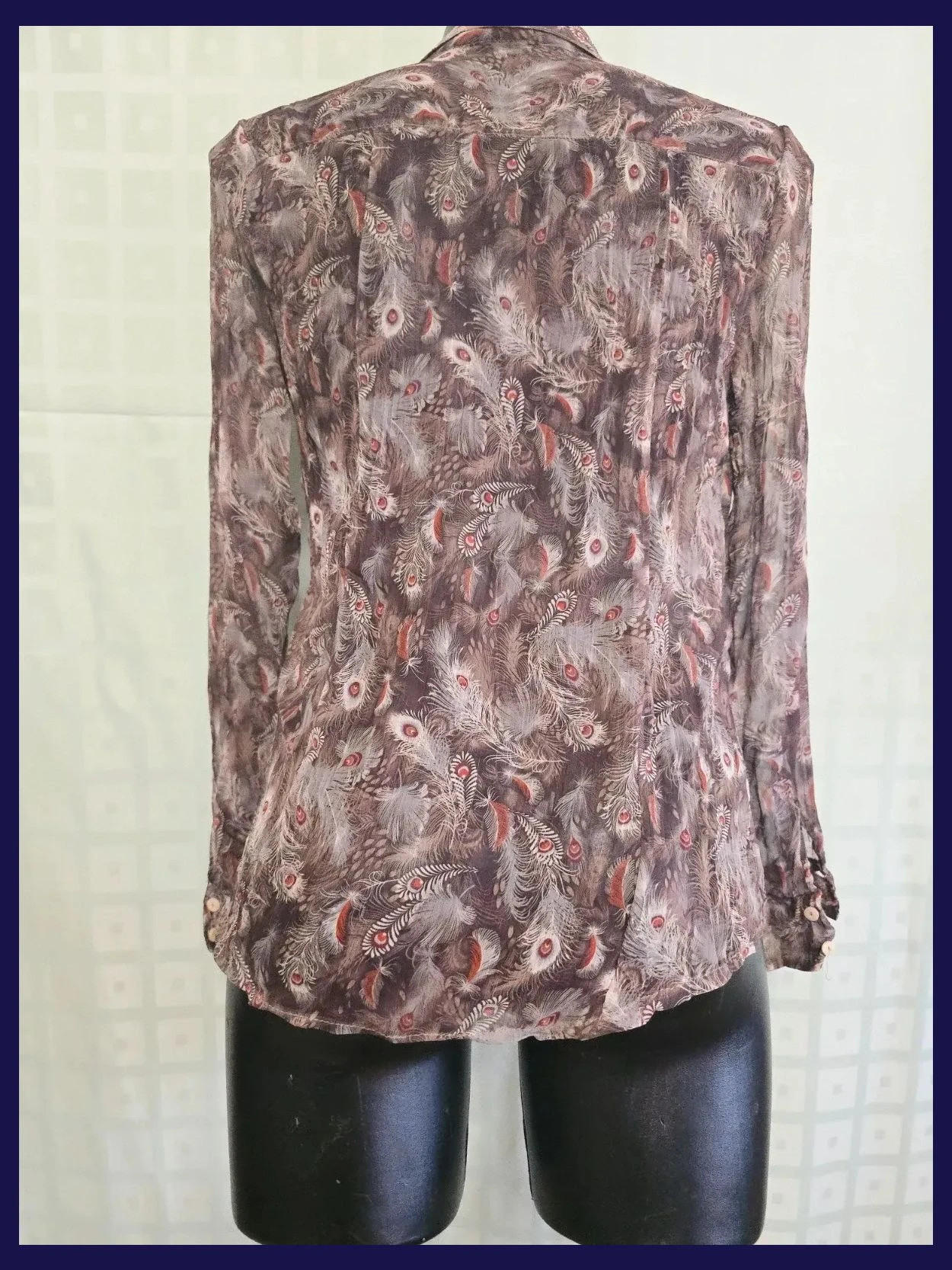 Feather Print Button Down Shirt – Privilege – taille L / 40 / 12 5