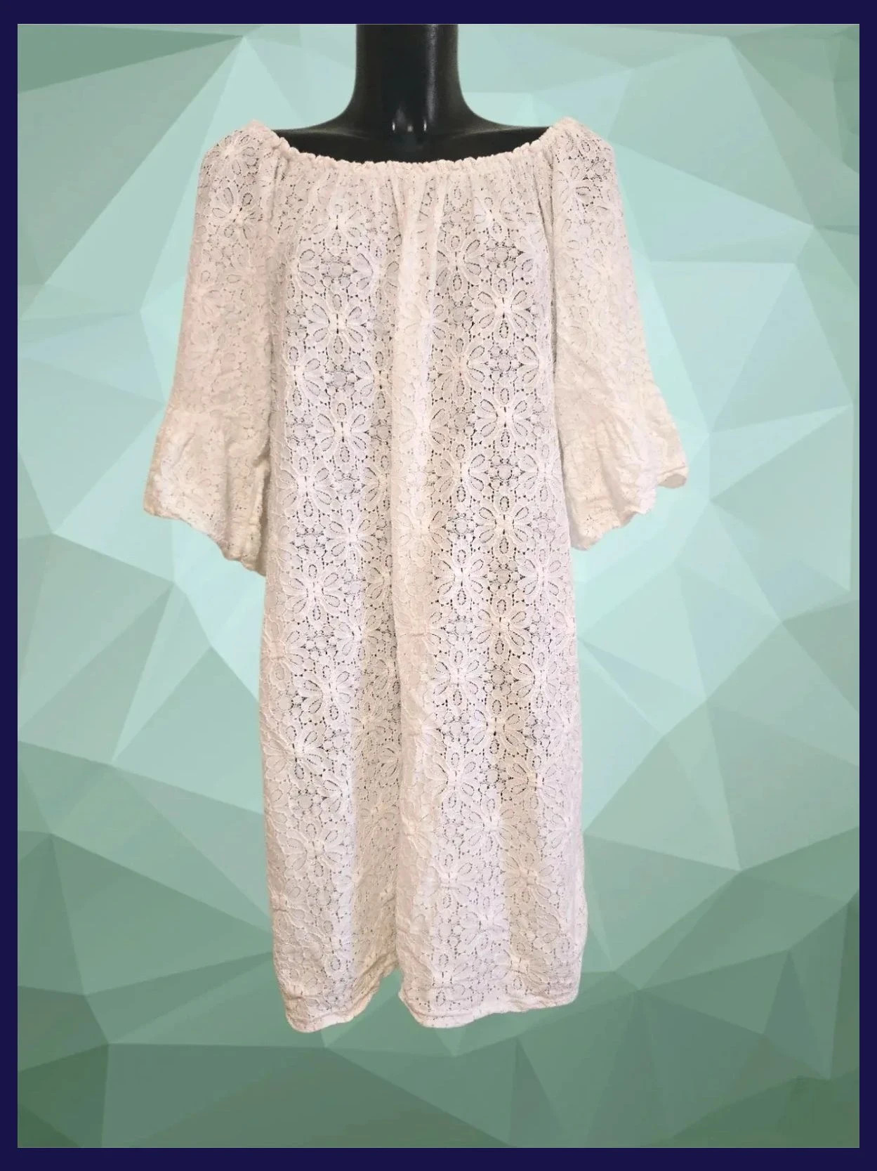 White Lace Off Shoulder Dress – boutique indépendante – taille Taille unique