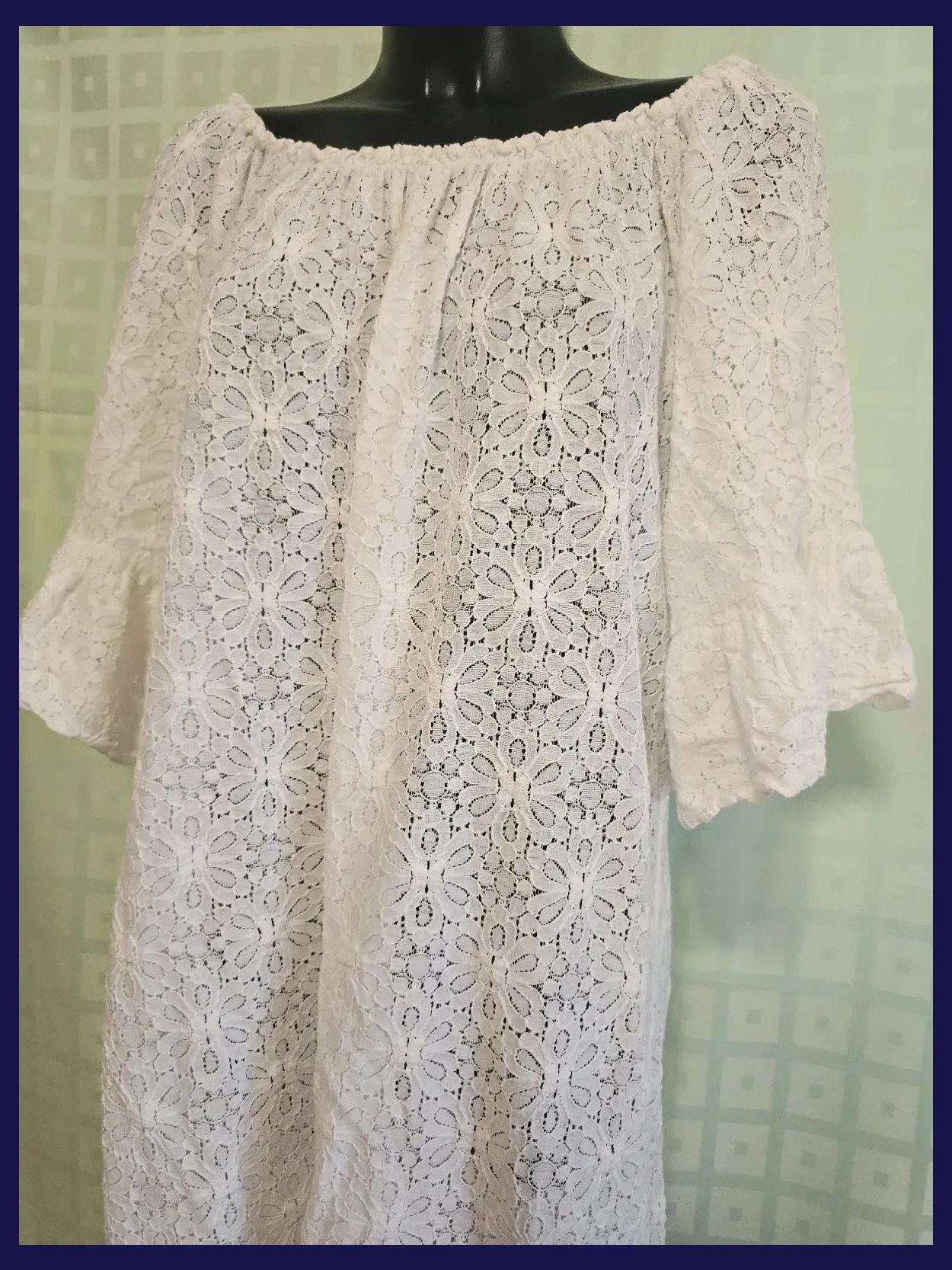 White Lace Off Shoulder Dress – boutique indépendante – taille Taille unique 4