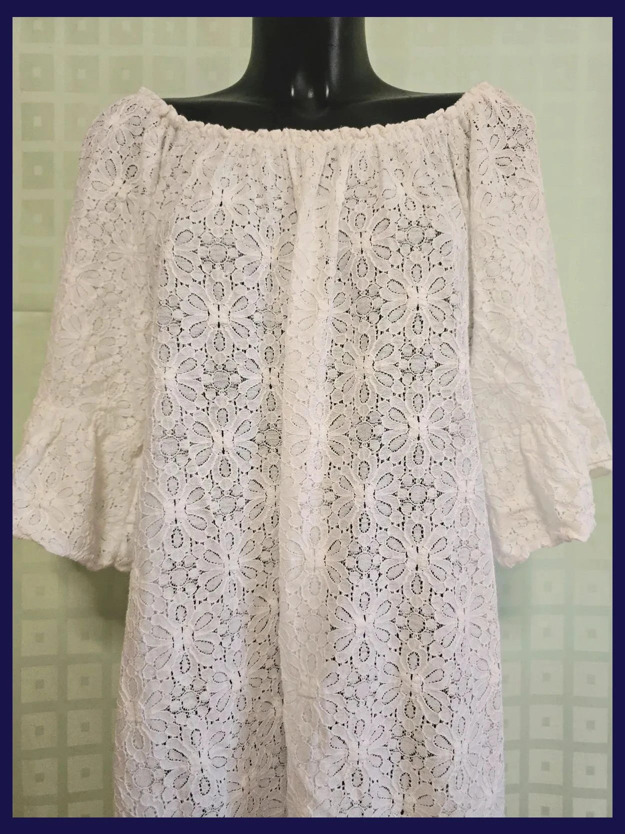 White Lace Off Shoulder Dress – boutique indépendante – taille Taille unique 2