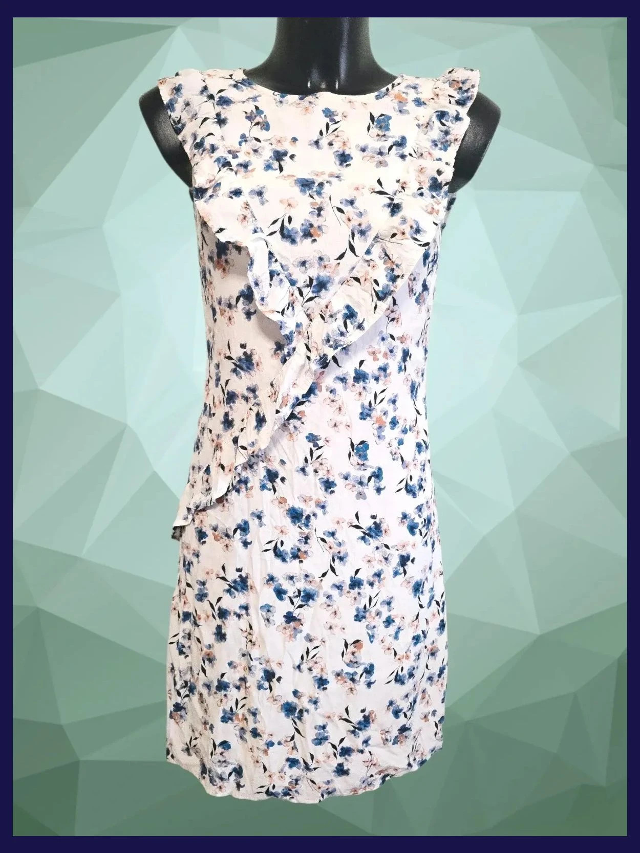 Floral Ruffle Front Dress 100 Viscose – Phase Eight – taille S / 36 / 8