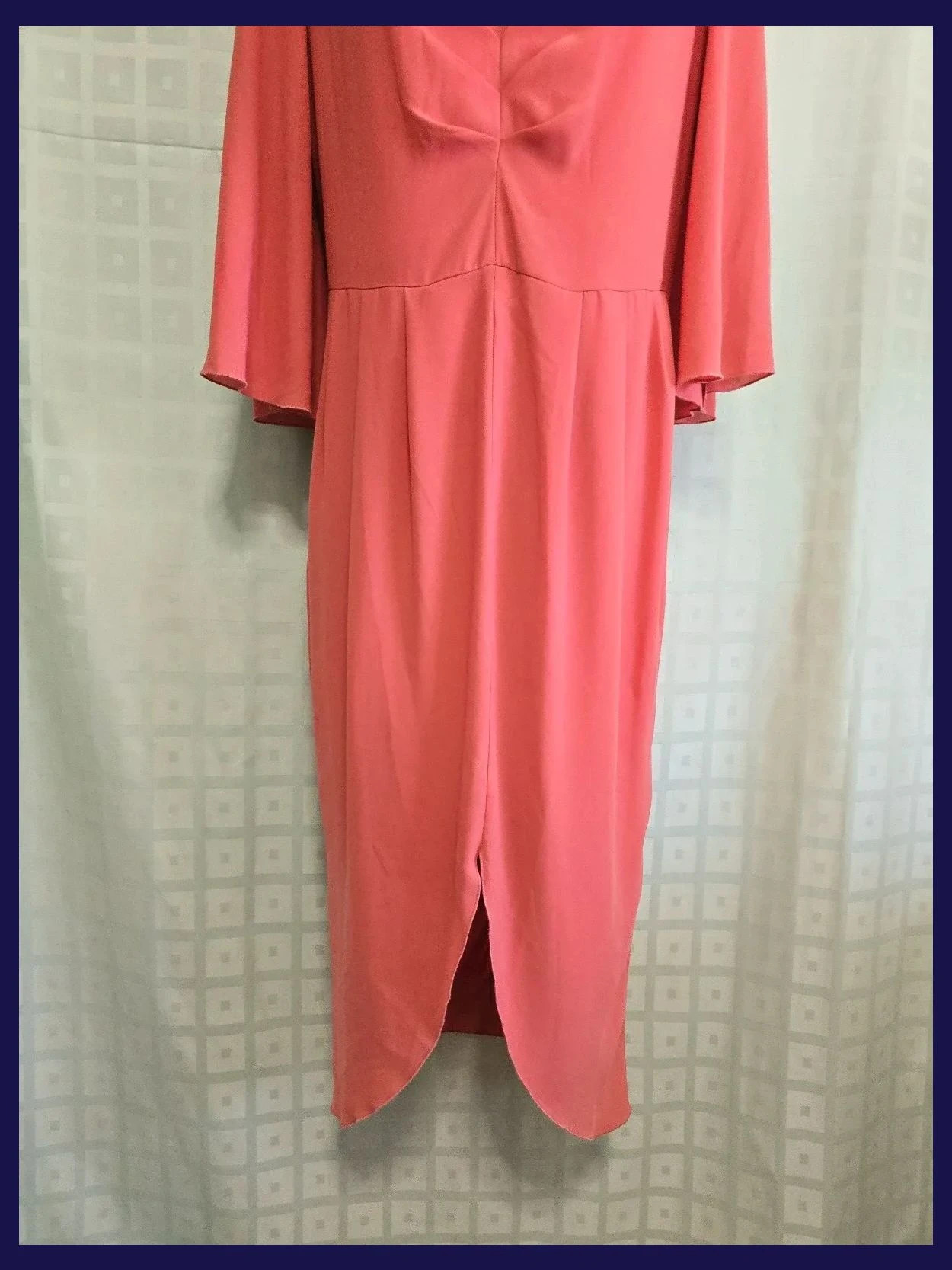 Coral V-Neck Cape Sleeve Midi Dress – Iciar & Candela – taille XL / 42 / 14 5