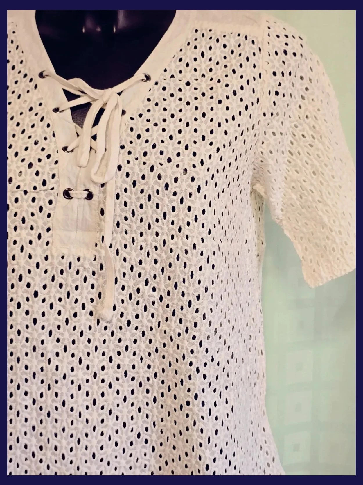 Gerard Darel Paris White Eyelet Lace-Up Blouse – Gerard Darel – taille M / 38 / 10 2