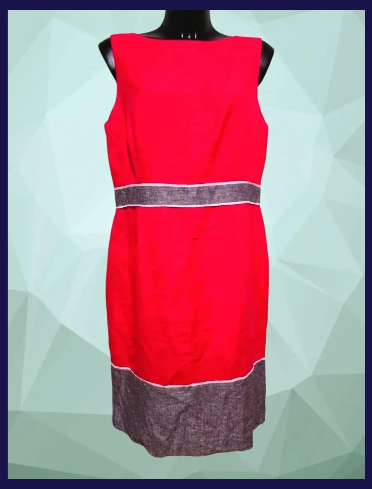 Fucsia & Gray Colorblock Sleeveless Sheath Dress