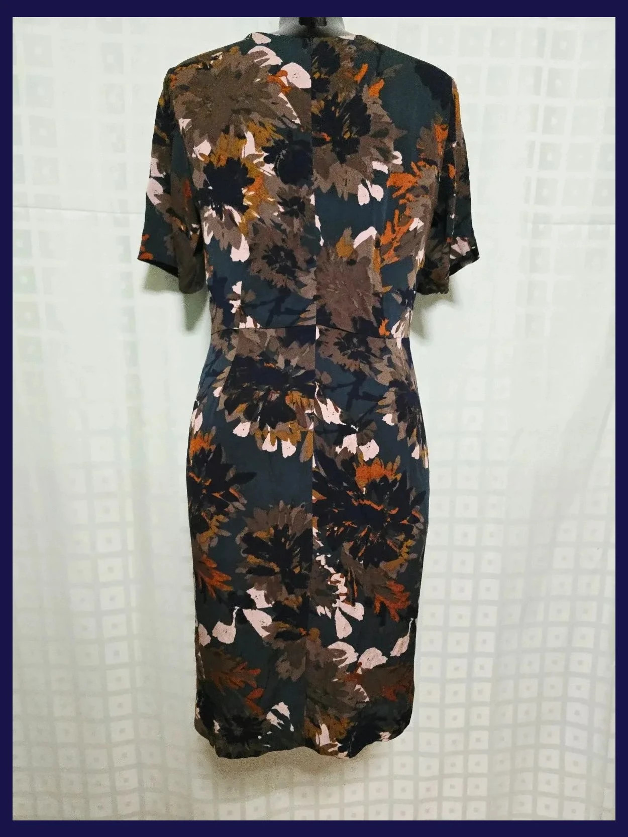Dark Floral Print Midi Dress 100% Viscose – InWear – taille XL / 42 / 14 5