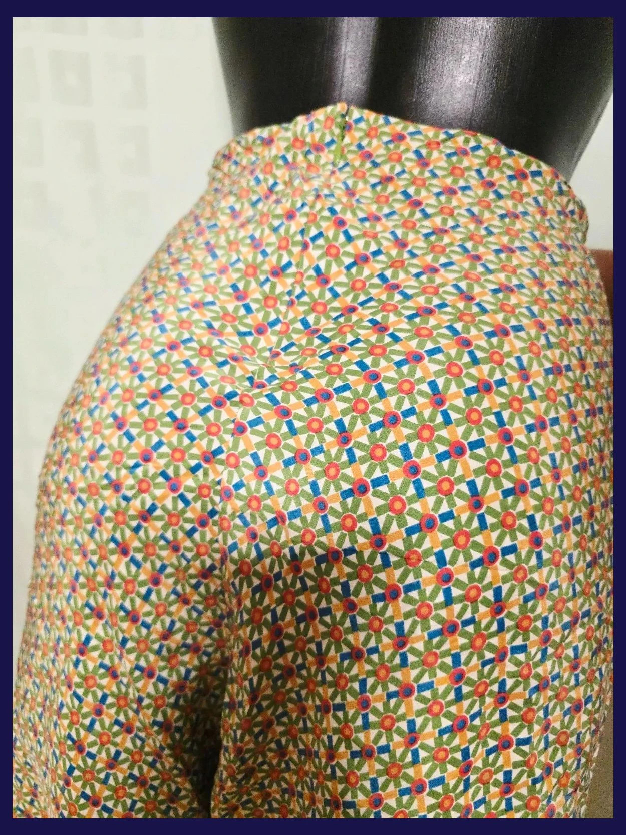 Vintage Geometric Print A-Line Skirt 100% Silk – Vintage Dressing – taille Taille unique 5