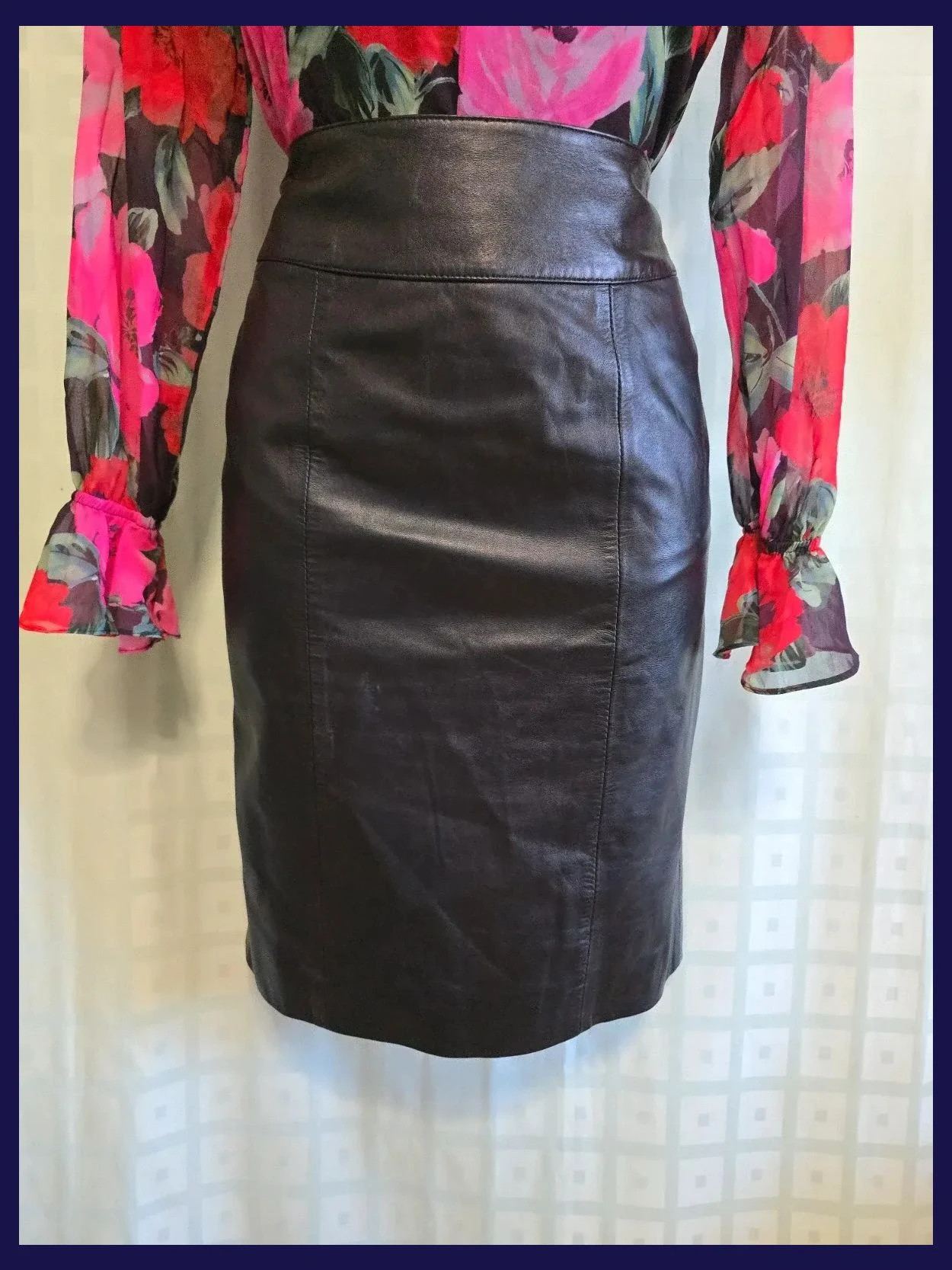 Black Pencil Skirt 100% Leather – 123 – taille M / 38 / 10 2