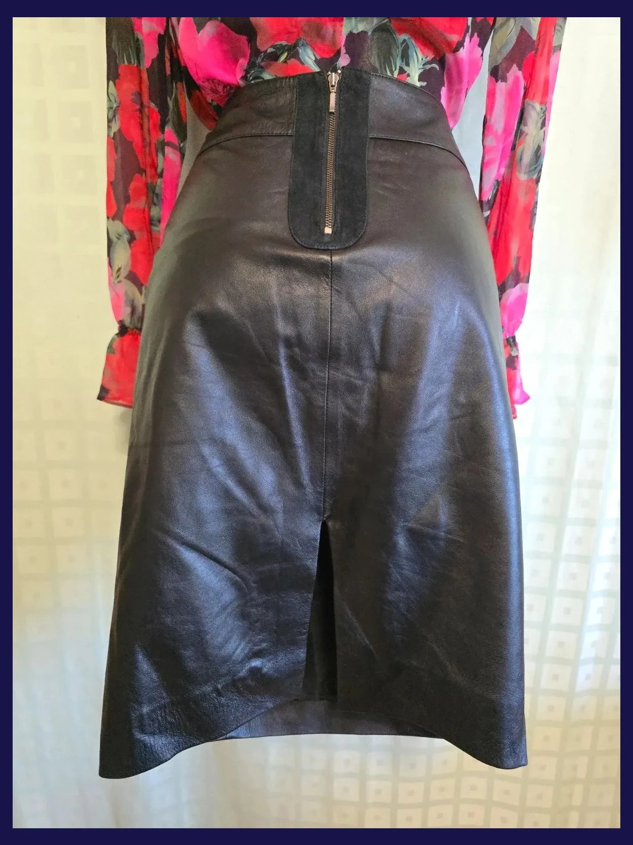 Black Pencil Skirt 100% Leather – 123 – taille M / 38 / 10 4